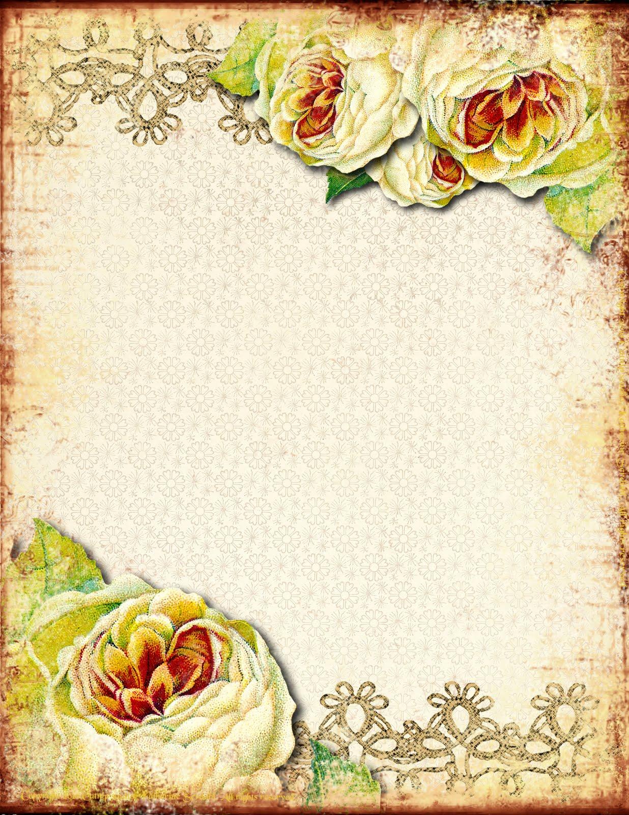 1236x1600 Wind Rose Cream Collage Background For PowerPoint PPT