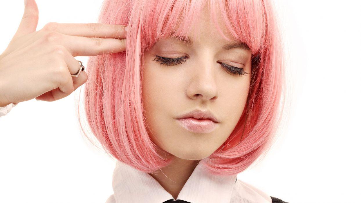 1244x700 Women models books pink hair kill yourself wallpaperx1080