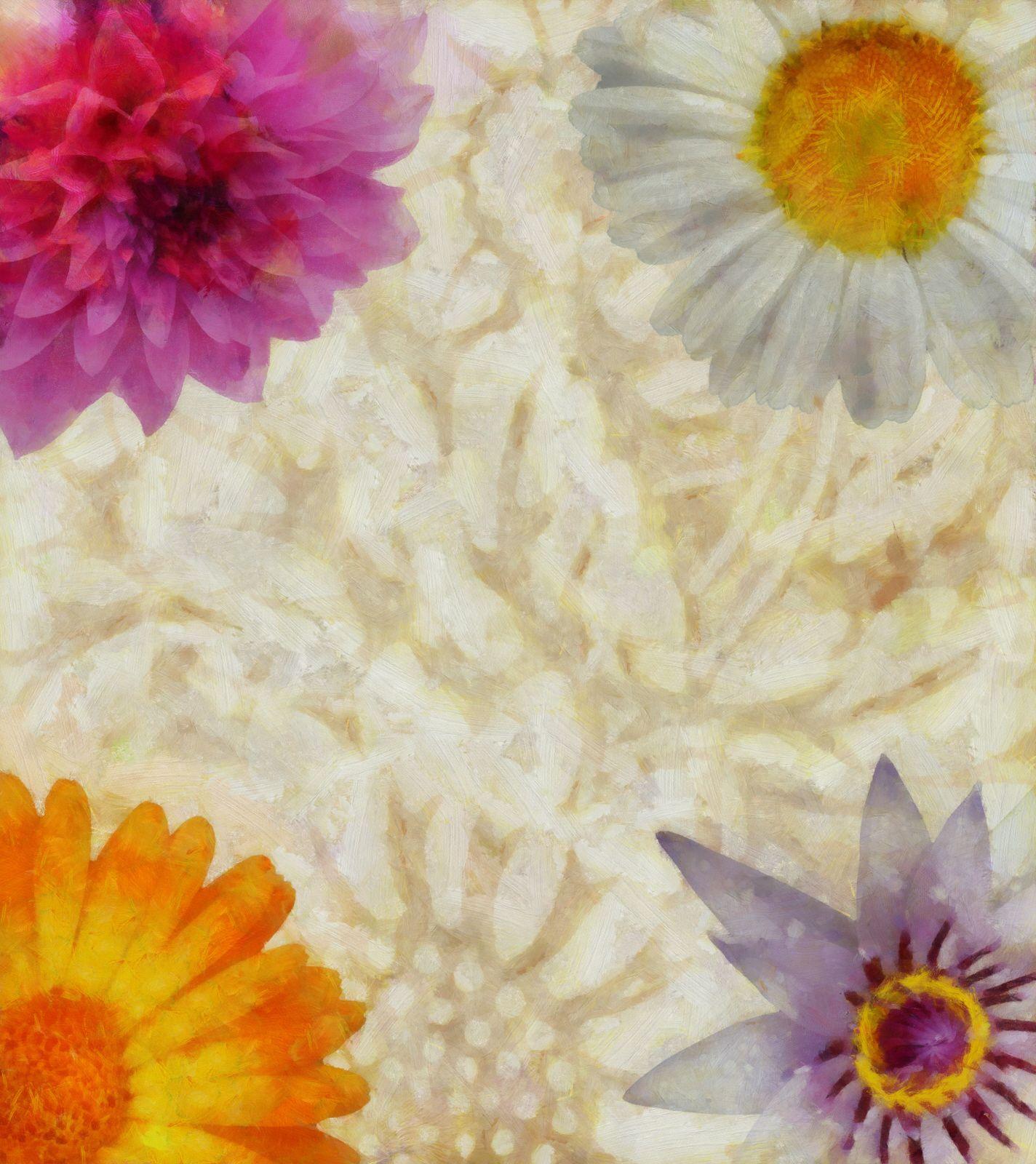 1424x1600 Free photo: Floral Collage Background, Collage, Floral