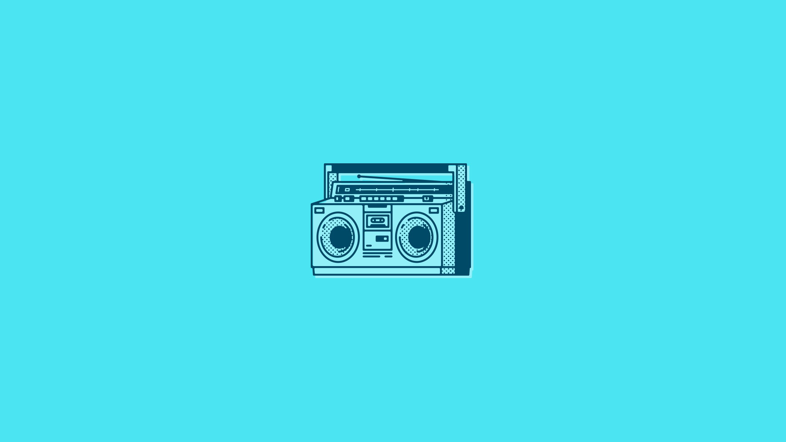2560x1440 Gray portable radio illustration, boombox, stereos, speakers