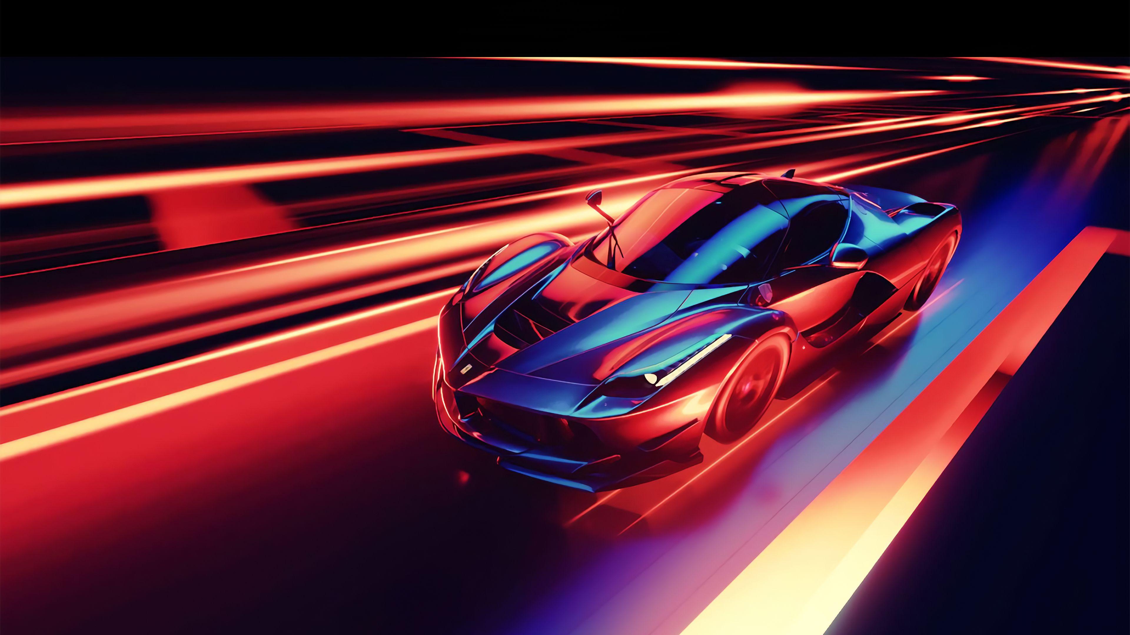 3840x2160 Ferrari Neon iPad Pro Retina Display Wallpaper, HD Artist 4K Wallpaper, Image, Photo and Background