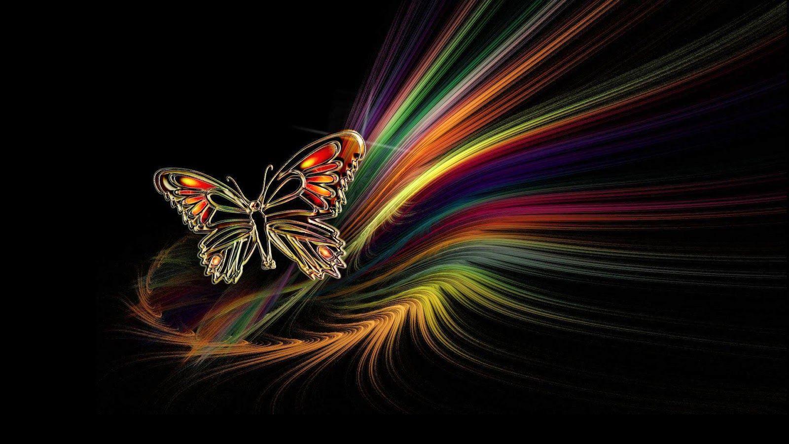 1600x900 Cute Butterfly Desktop Wallpaper 3D Butterfly Art