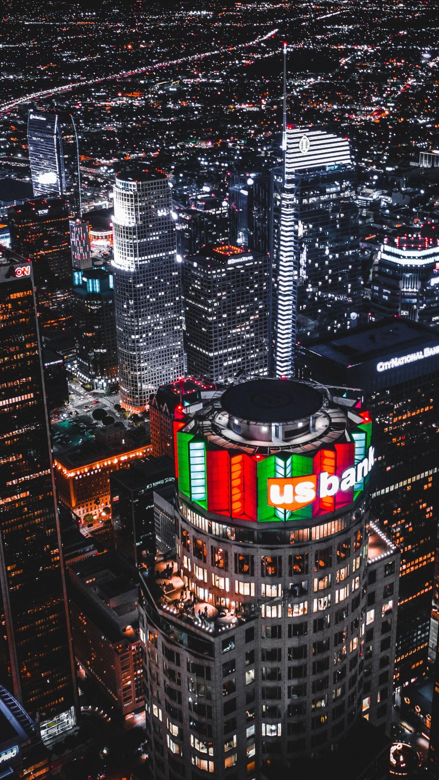 1440x2560 Download 1440x2560 wallpaper los angeles, aerial view, buildings