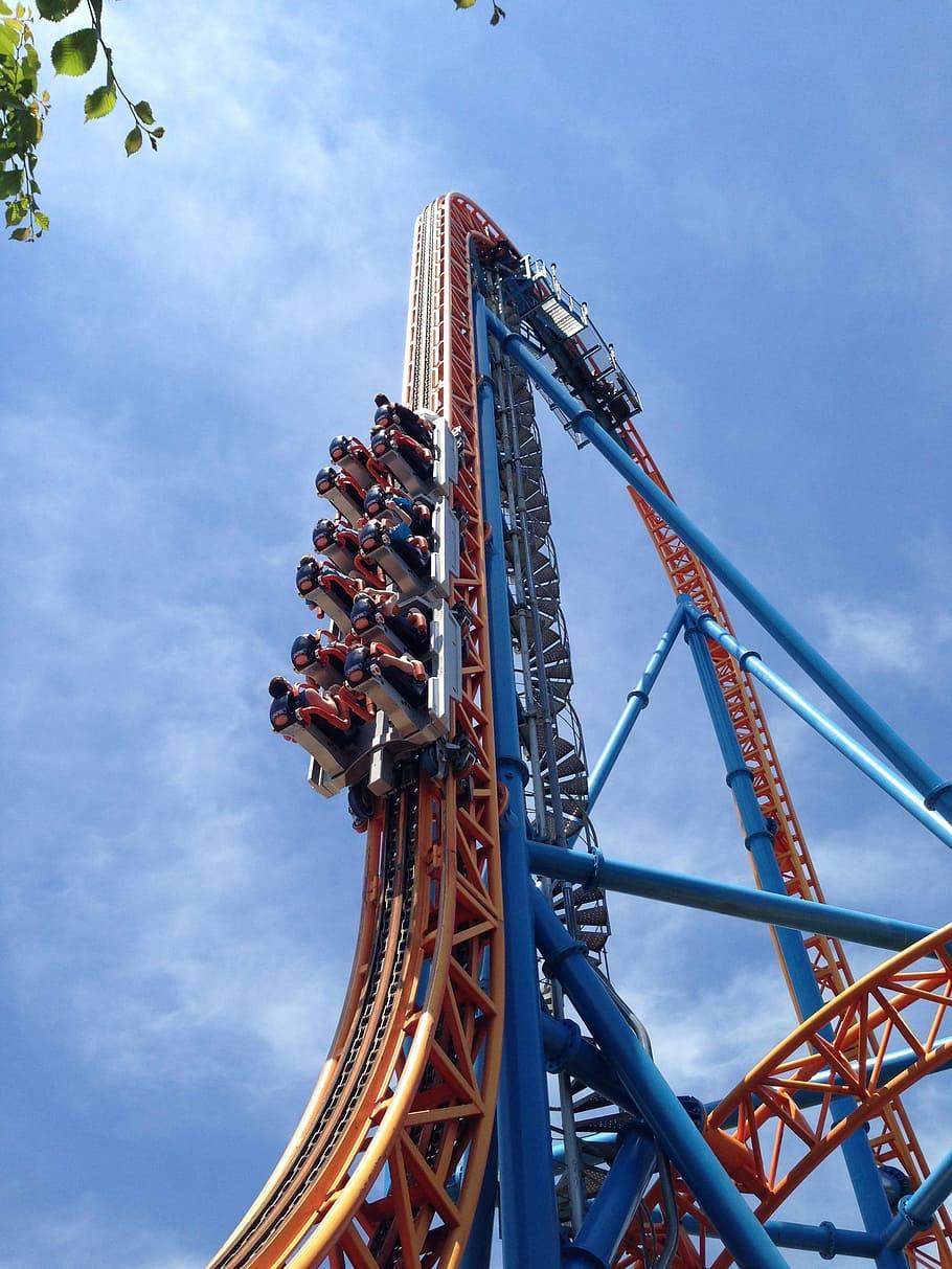 910x1213 HD wallpaper: roller coaster, amusement park, fun, ride