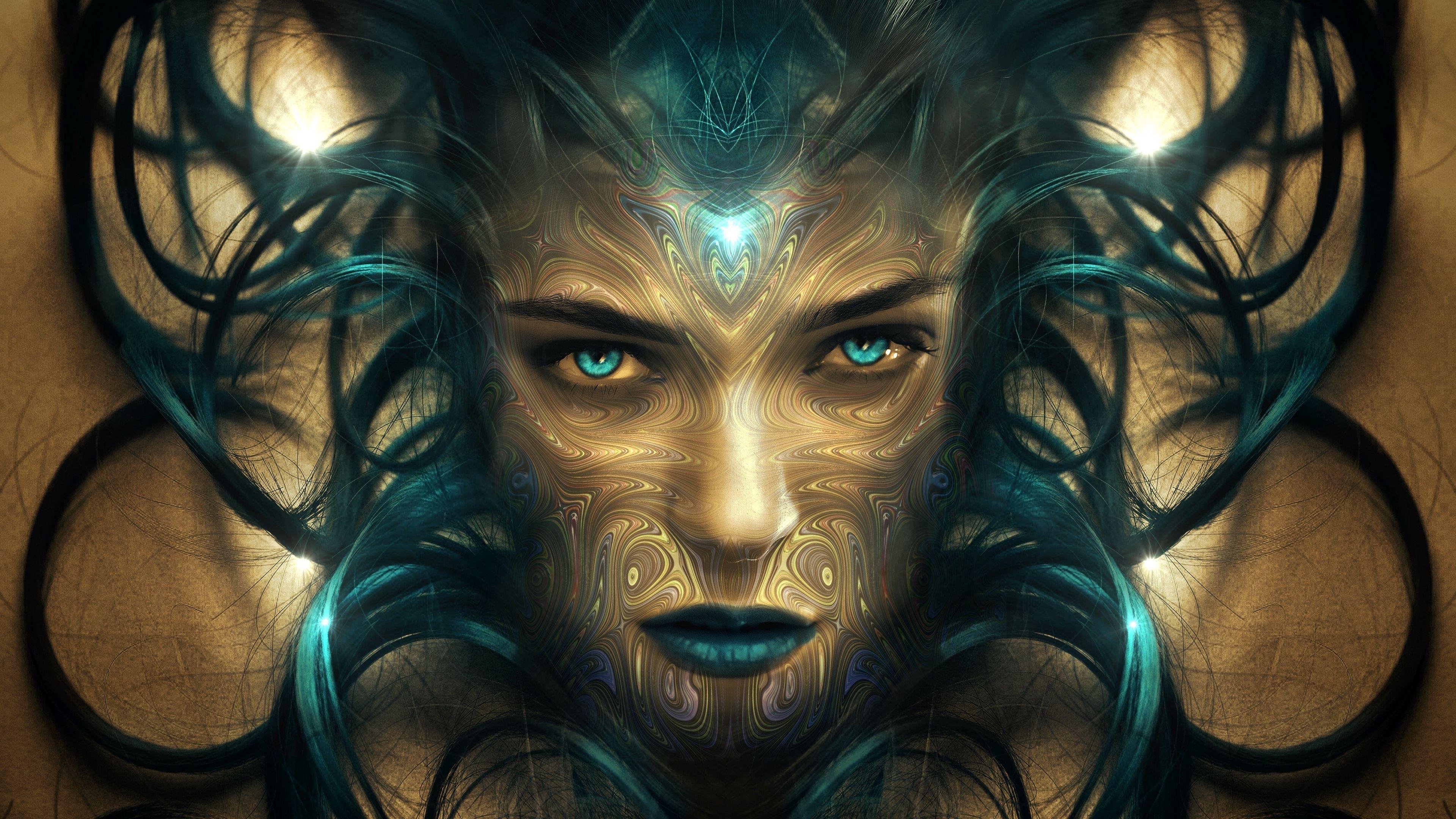 3840x2160 Wallpaper 4k face, girl, surreal, fantastic 4k Wallpaper