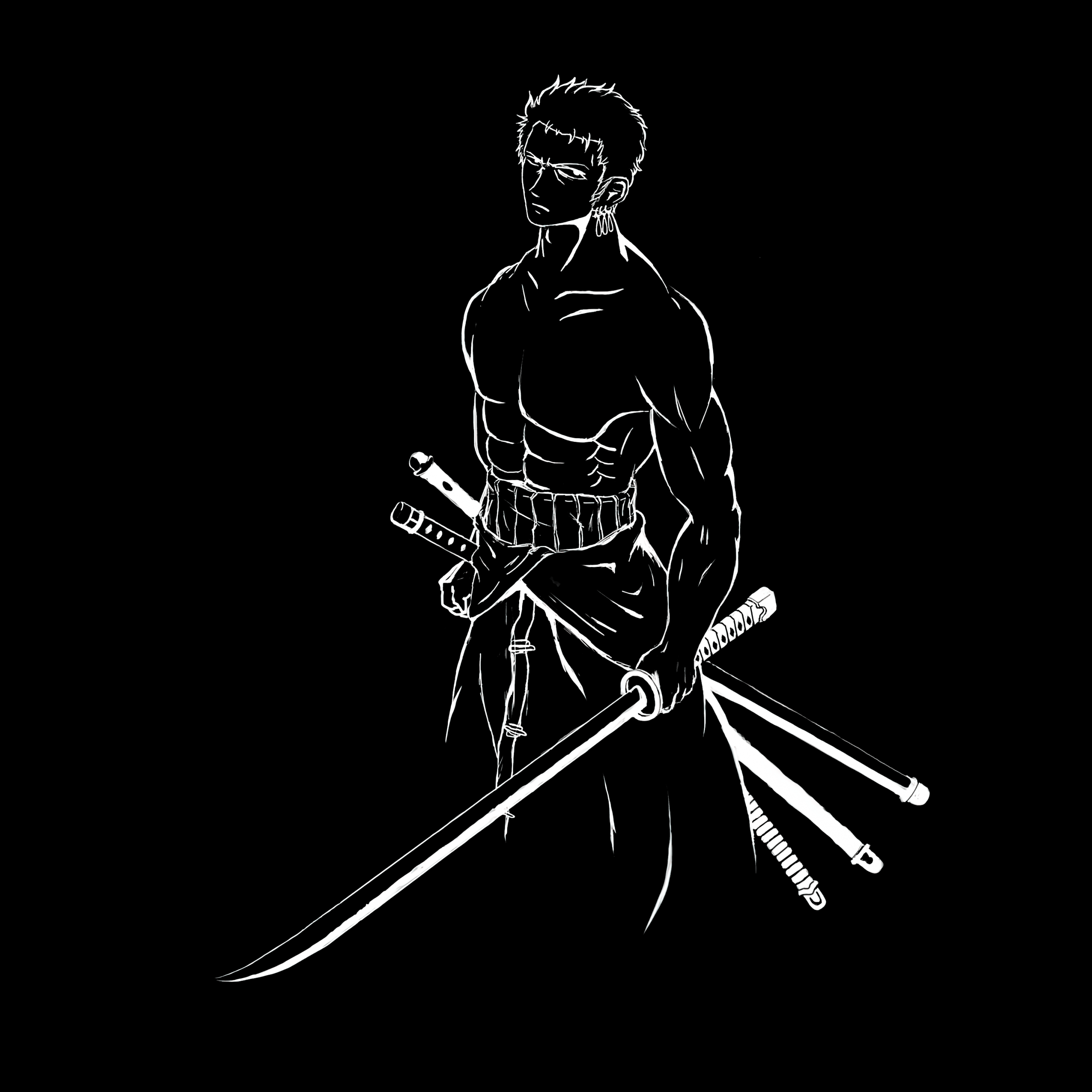2560x2560 Roronoa Zoro Wallpaper 4K, AMOLED, One Piece, Pirate Hunter