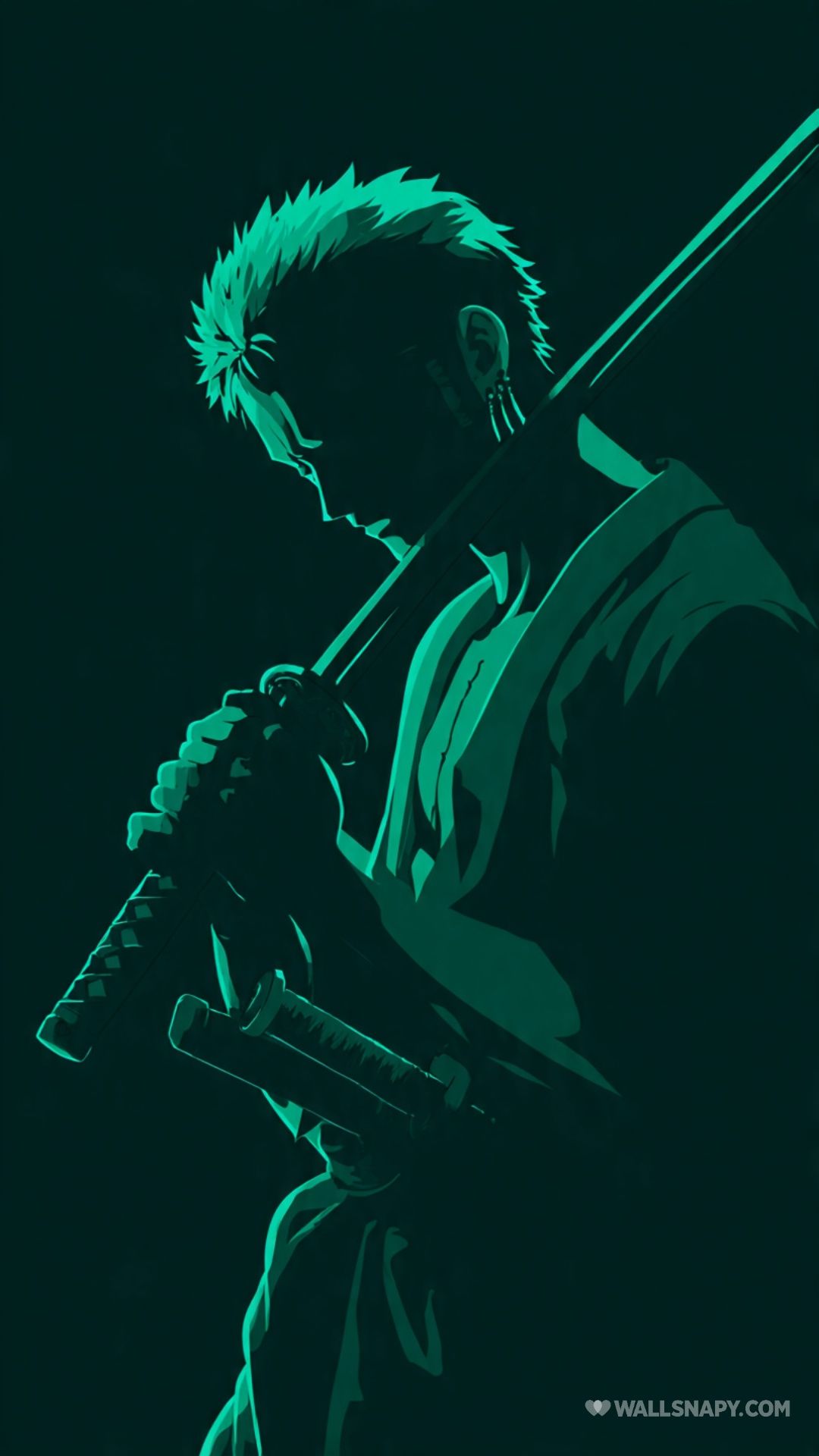 1080x1920 Roronoa zoro minimalist anime wallpaper dark emerald