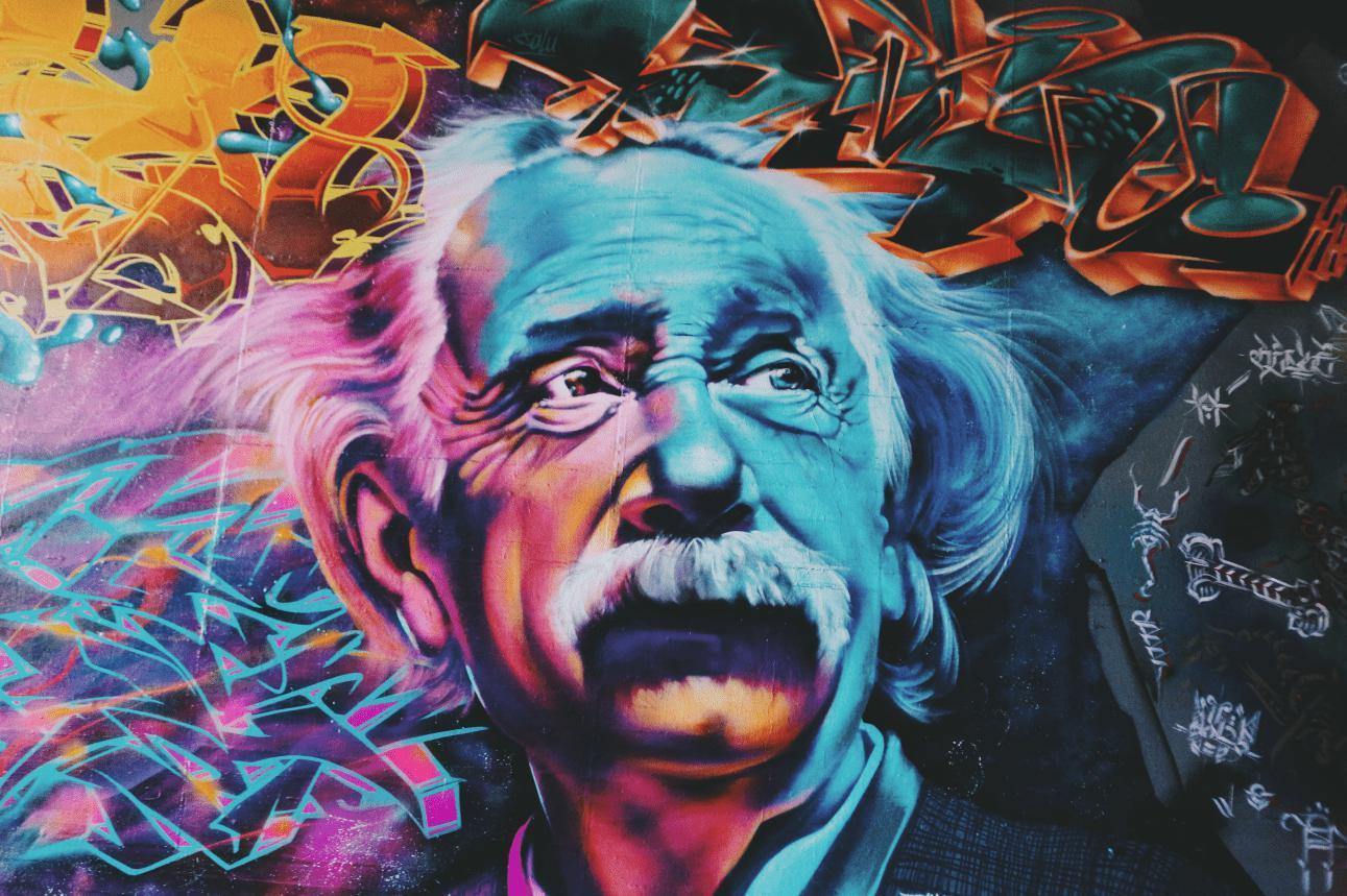 1291x859 Einstein Street Art Wall Mural