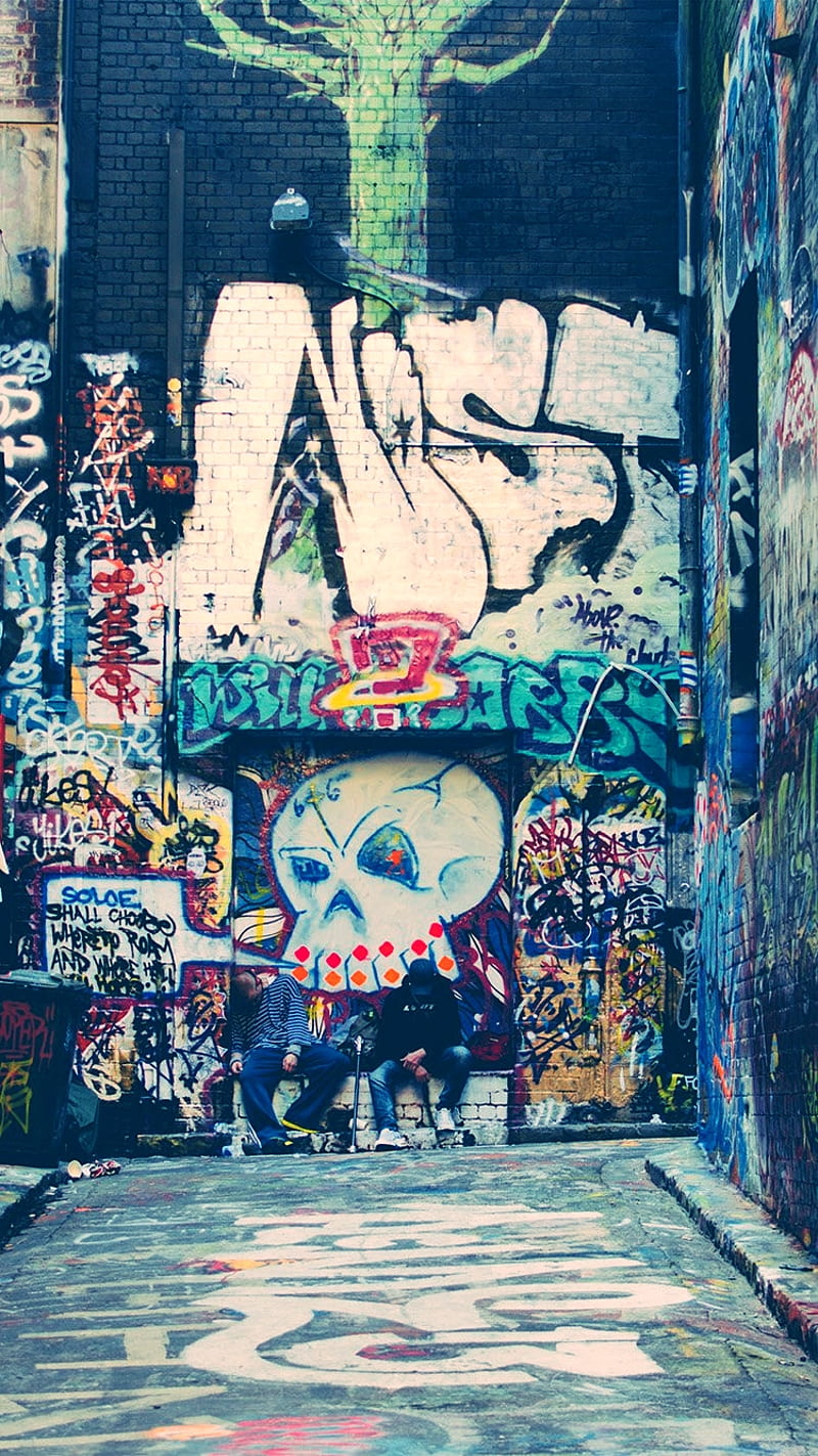 800x1423 Graffiti Street, awesome, cool, nice, ok, party, road, HD phone wallpaper