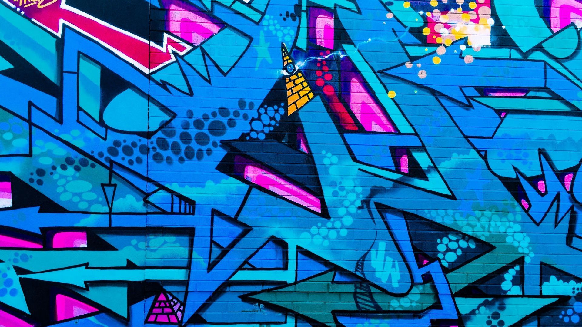 1920x1080 Download wallpaper 1920x1080 graffiti, street art, colorful, wall, urban full hd, hdtv, fhd, 1080p HD background