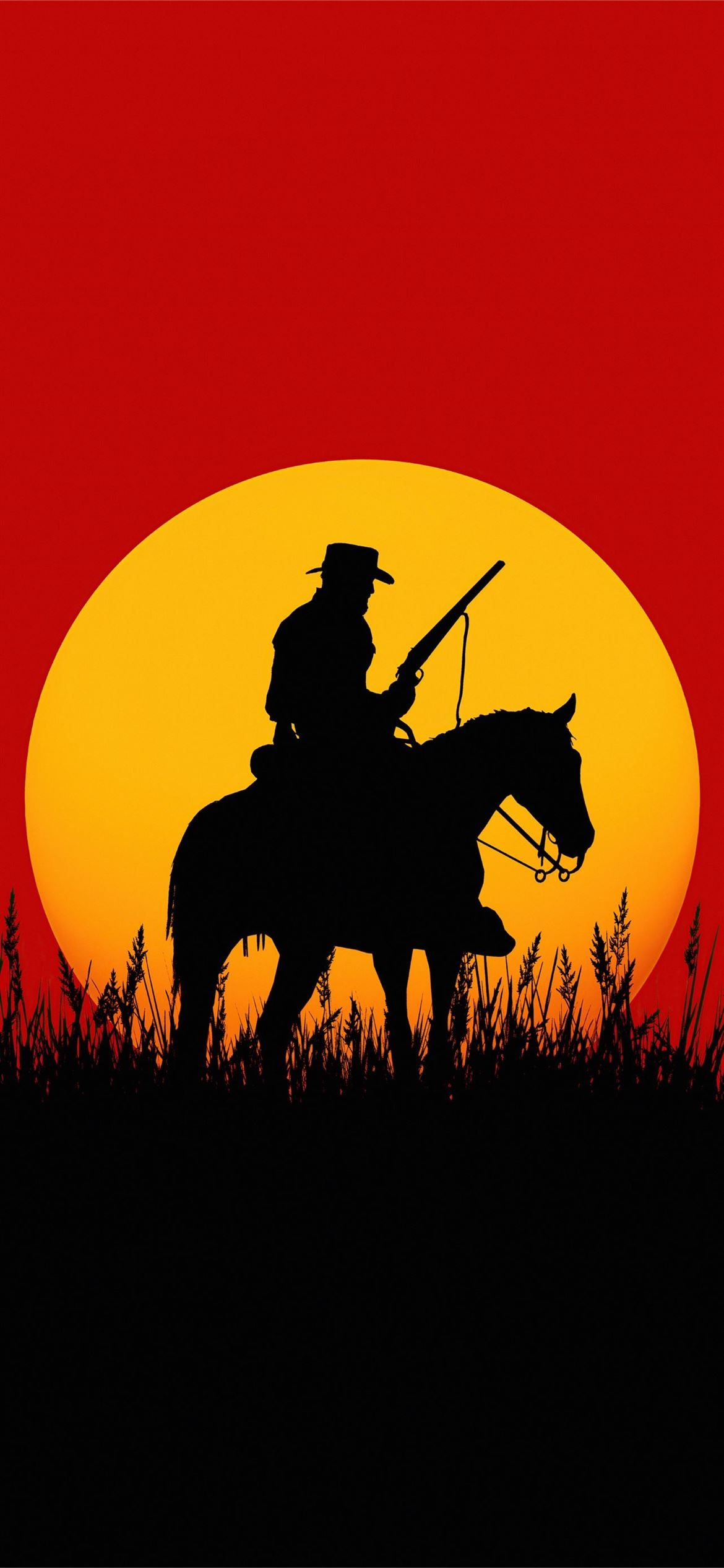 1170x2532 silhouette cowboy red dead redemption 2 5k iPhone 12 Wallpaper Free Download