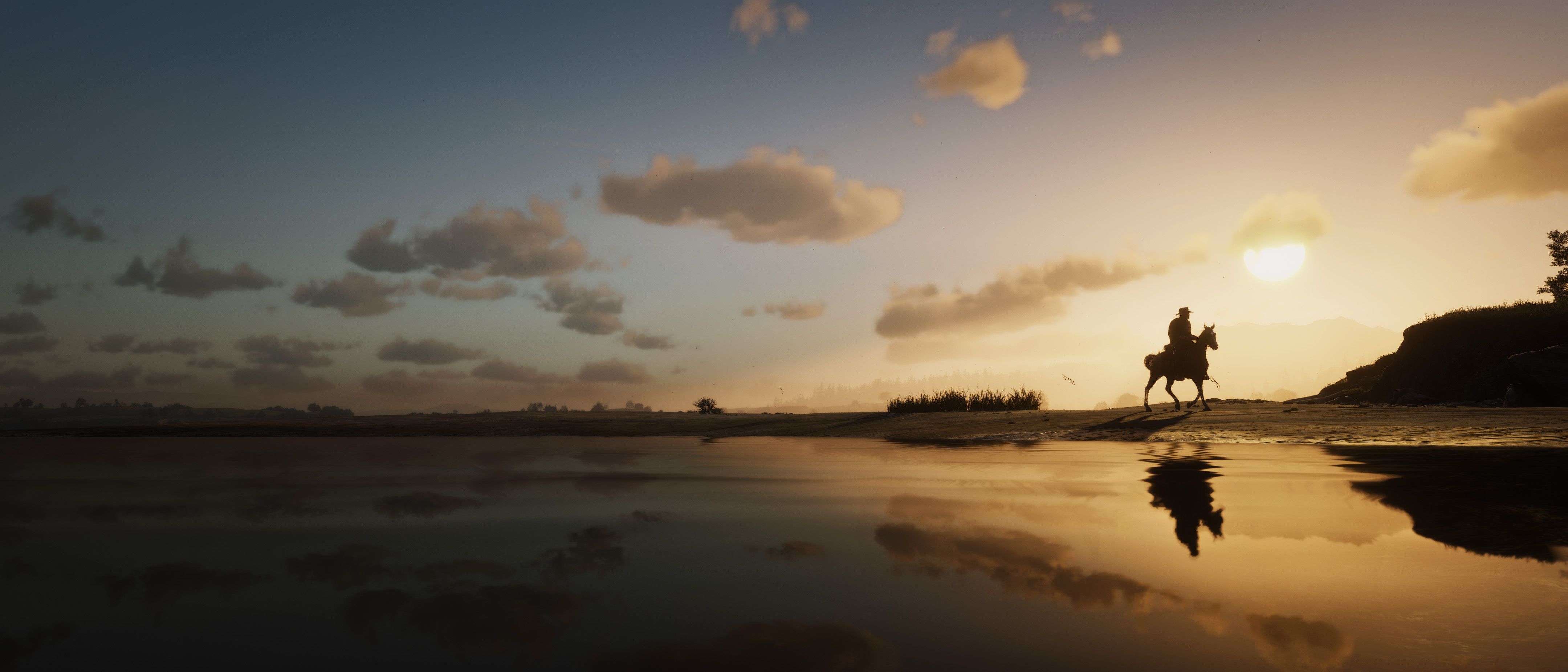 4319x1851 Sunset Red Dead Redemption 2 Wallpaper, HD Games Wallpaper, 4k Wallpaper , Image, Background, Photos and Picture