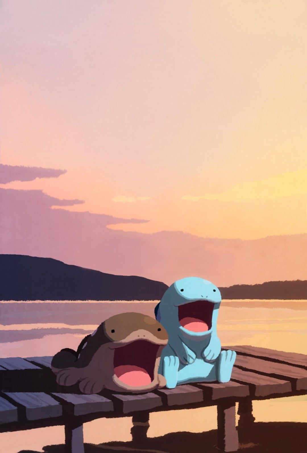 1080x1592 Some attempts at cleaning up and extending the new quagsire and clodsire arts for wallpaper