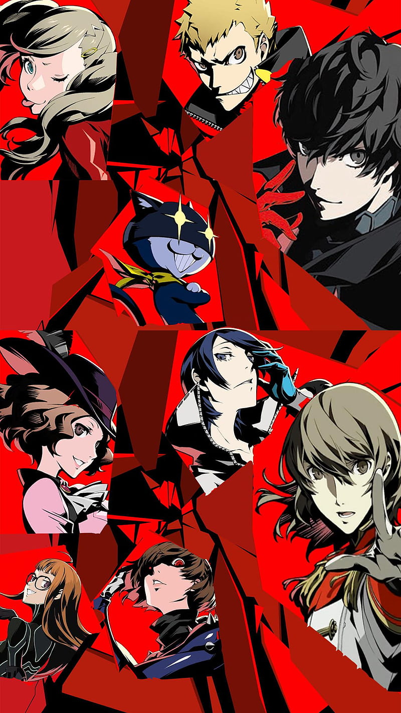 800x1422 Persona 5 All out, joker, morgana, panther, persona skull, queen, HD phone wallpaper