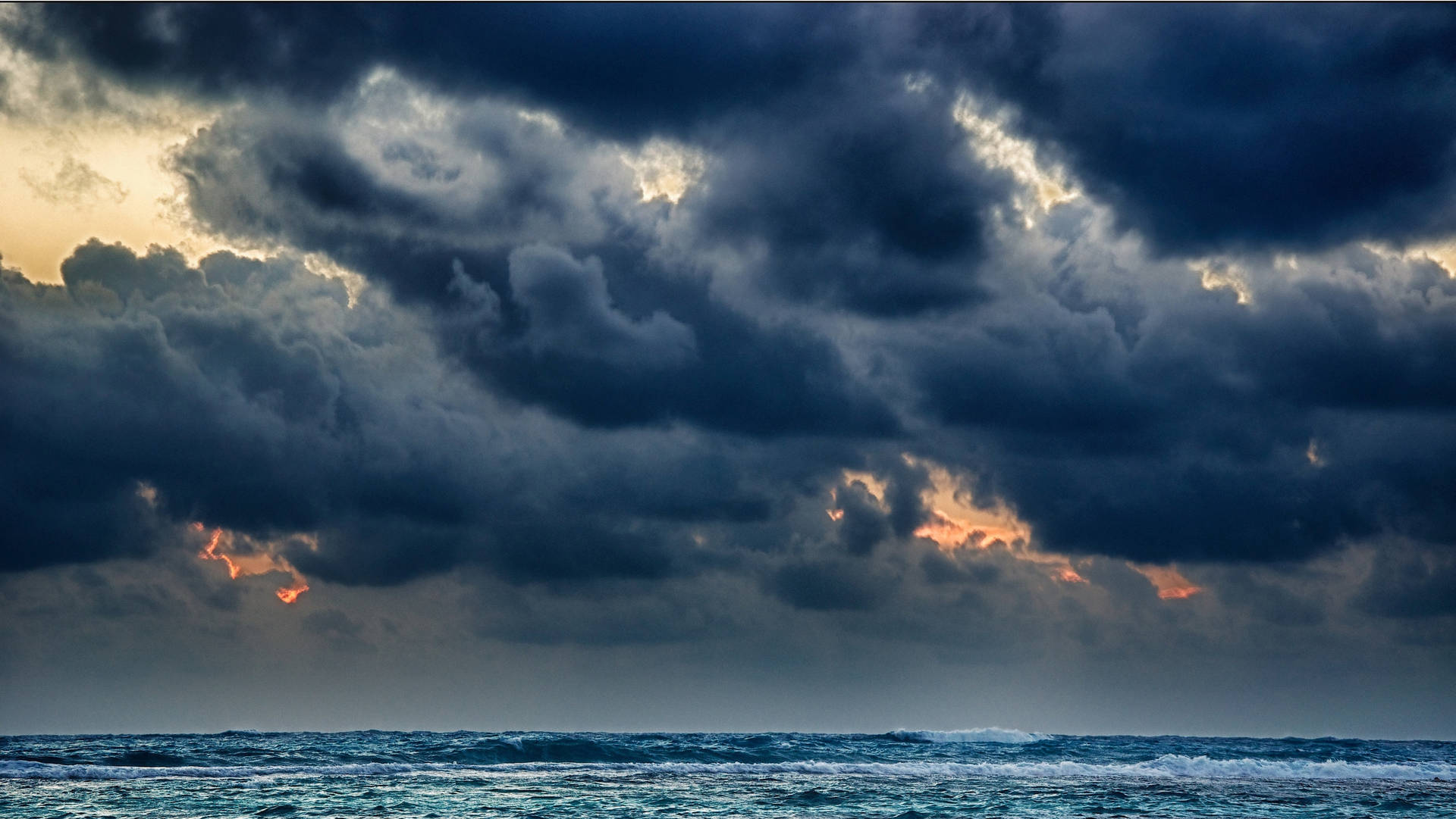 1920x1081 Download Dark Storm Clouds At Sea Wallpaper