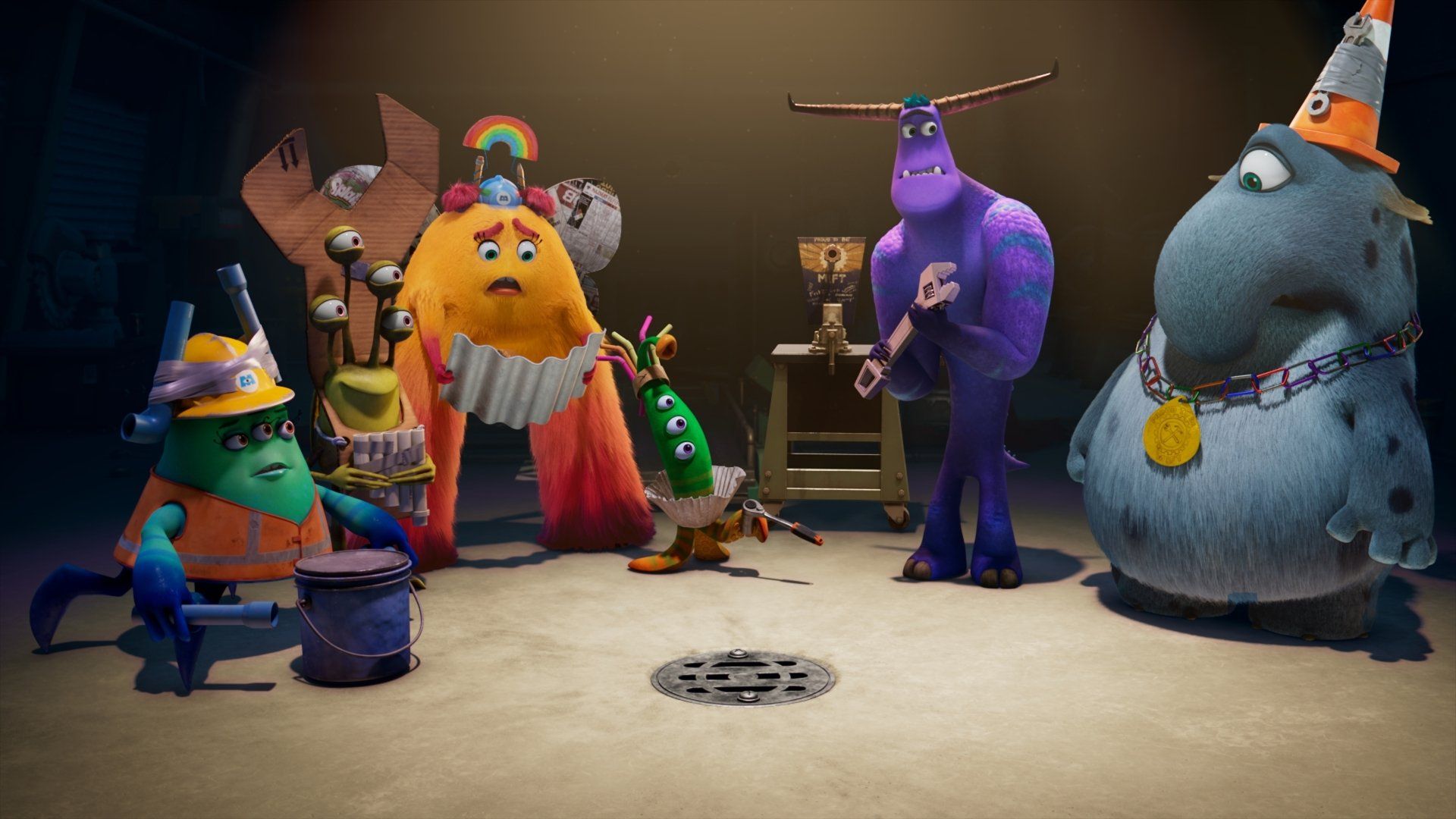 1920x1080 Download Duncan (Monsters Inc.) Fritz (Monsters Inc.) Val Little (Monsters Inc.) Tylor Tuskmon TV Show Monsters At Work 4k Ultra HD Wallpaperx2304