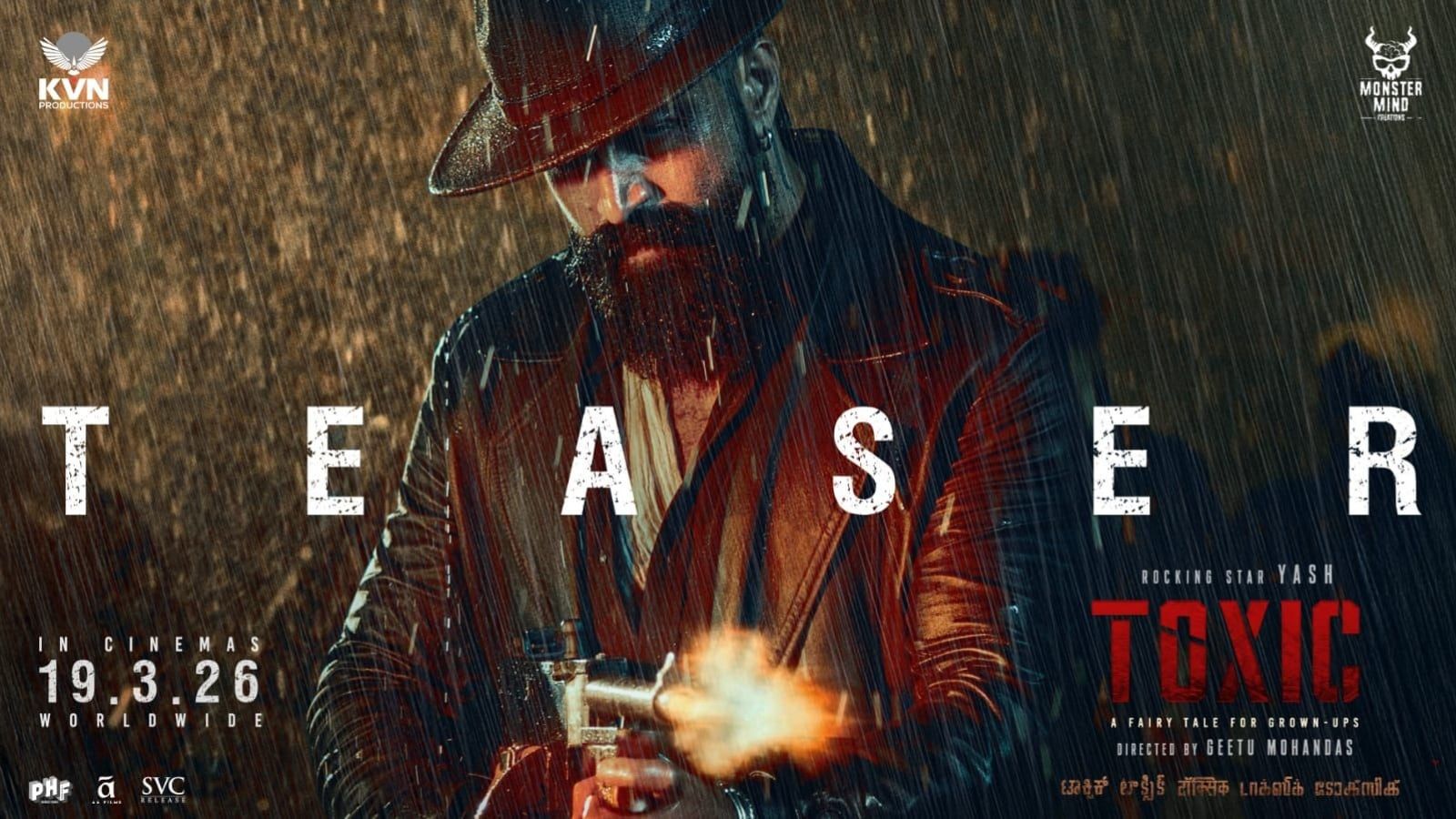 1600x900 Toxic Teaser: Yash Unleashes His Most Violent Avatar In Geetu Mohandas' Revenge Drama. Regional Cinema News