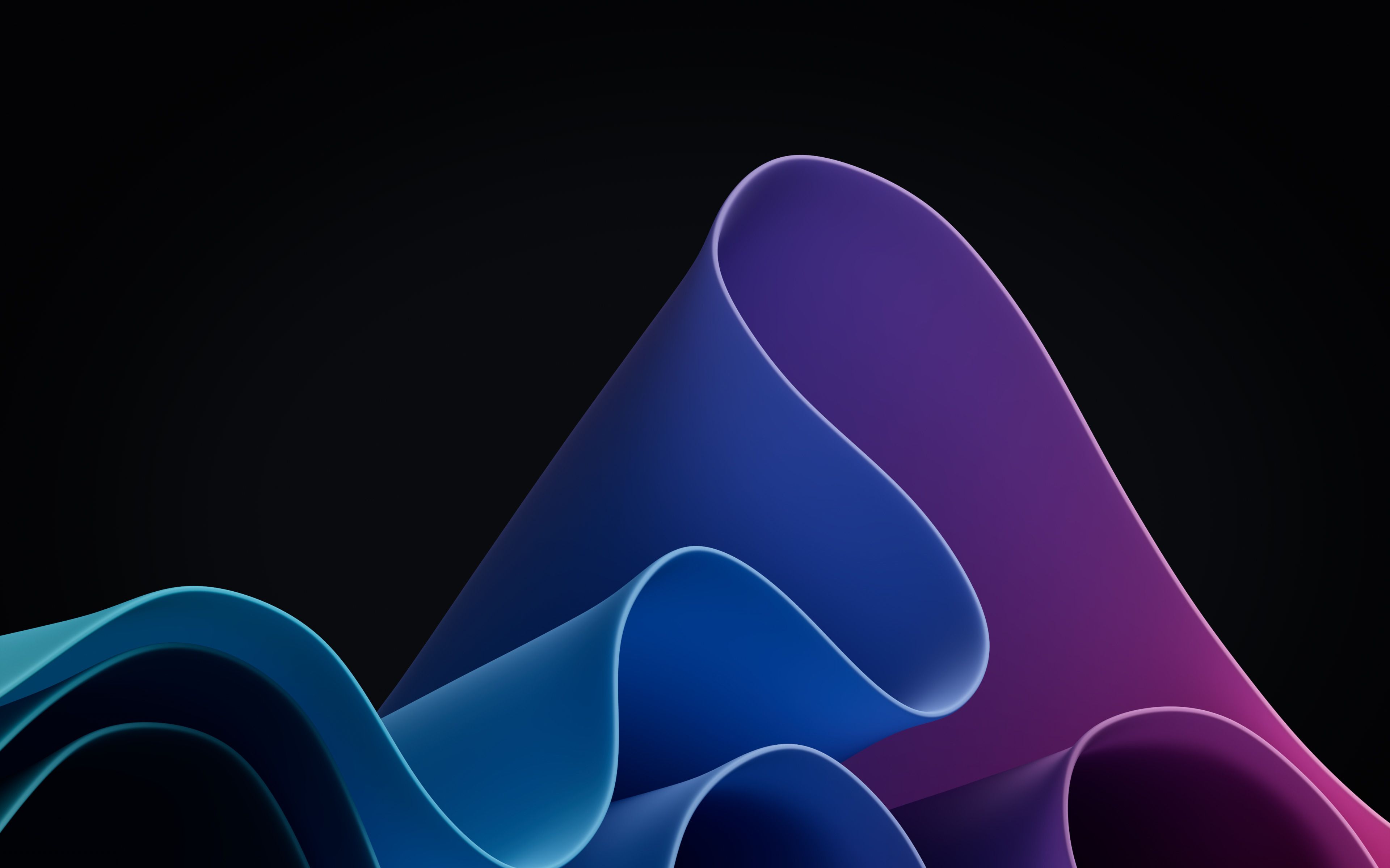 3840x2400 New Windows 11 Color Waves Theme Wallpaper (light & dark versions, 4K original from Microsoft)
