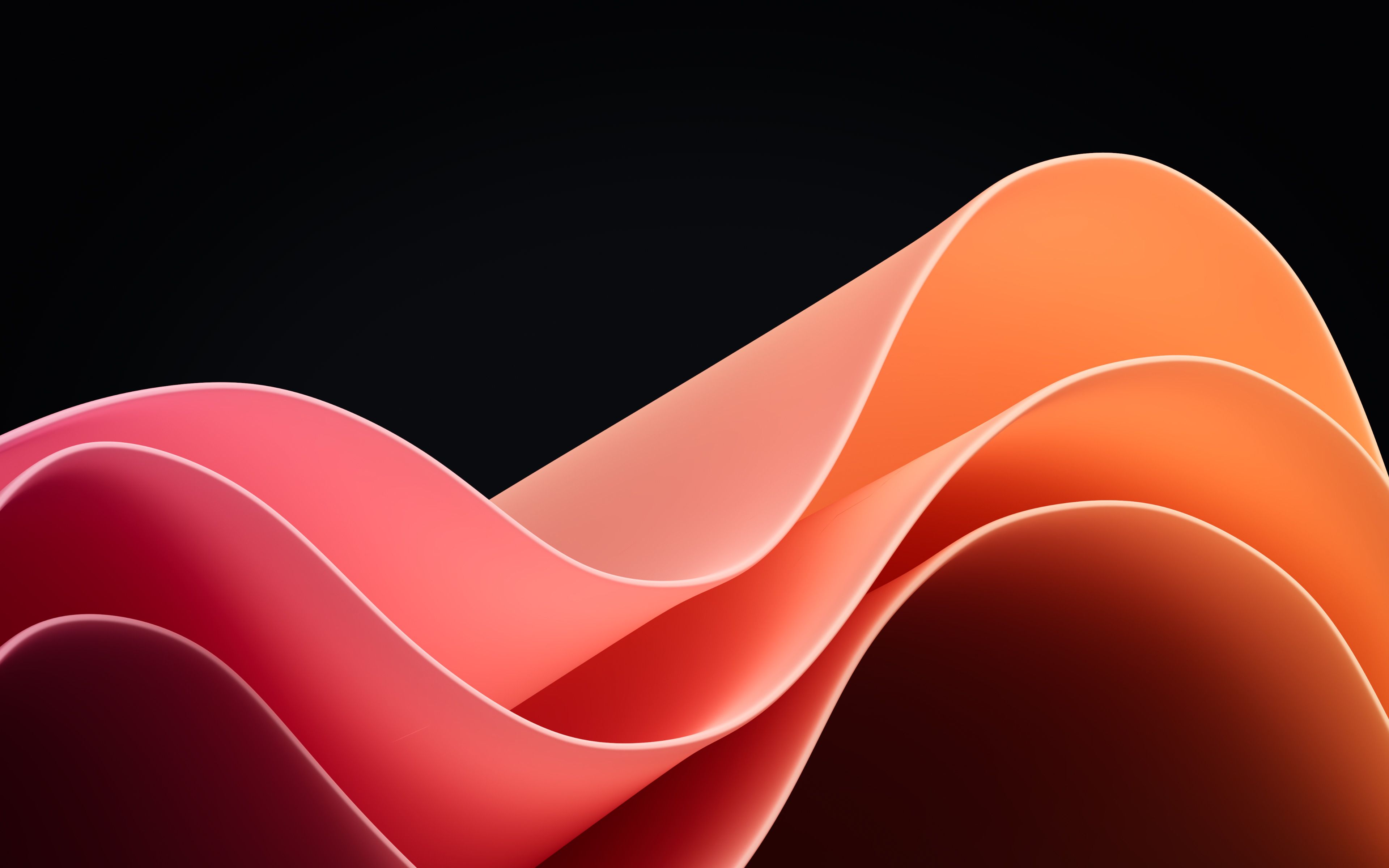 3840x2400 New Windows 11 Color Waves Theme Wallpaper (light & dark versions, 4K original from Microsoft)