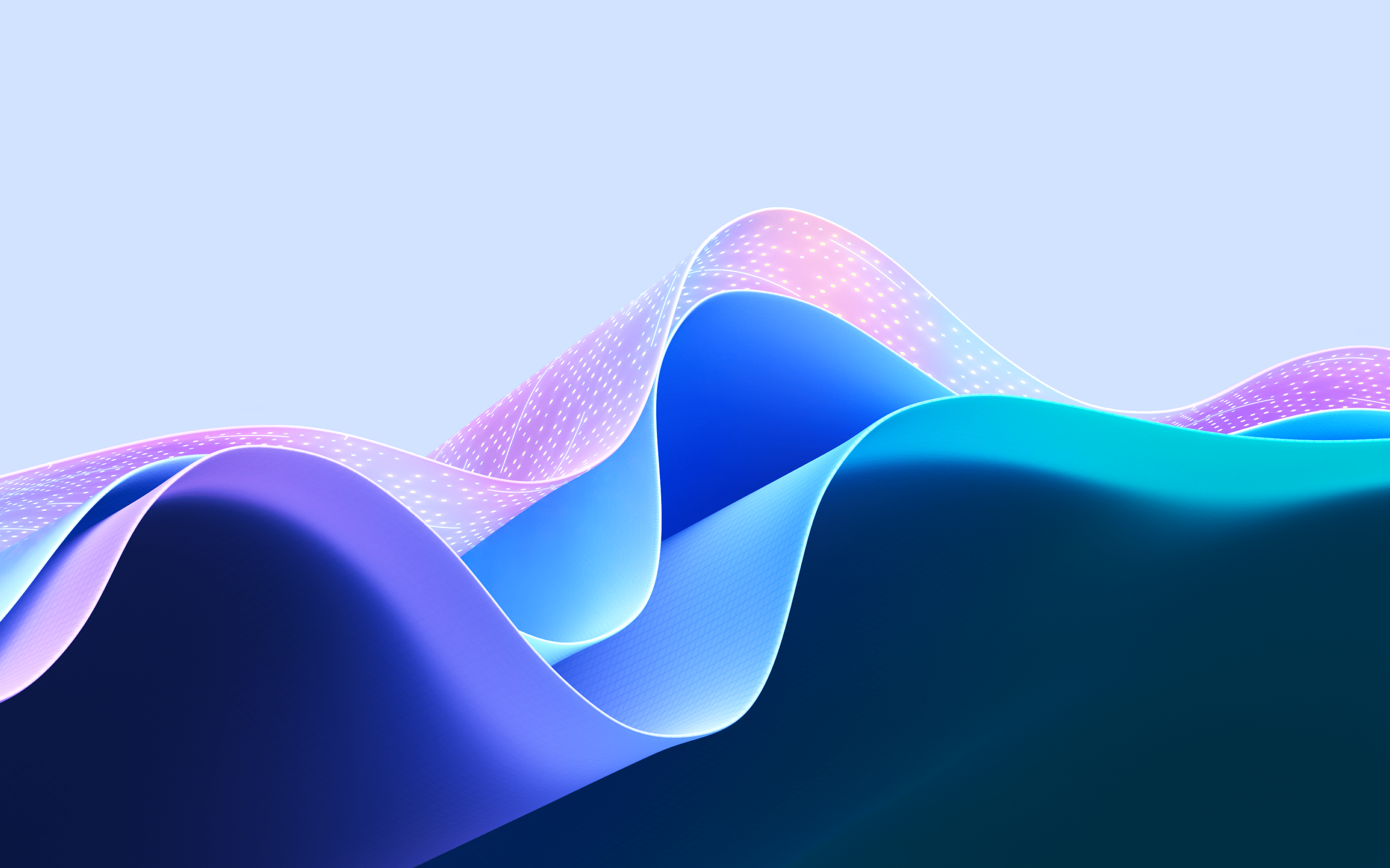 3840x2400 Waves Wallpaper 4K, Windows Blue, Stock