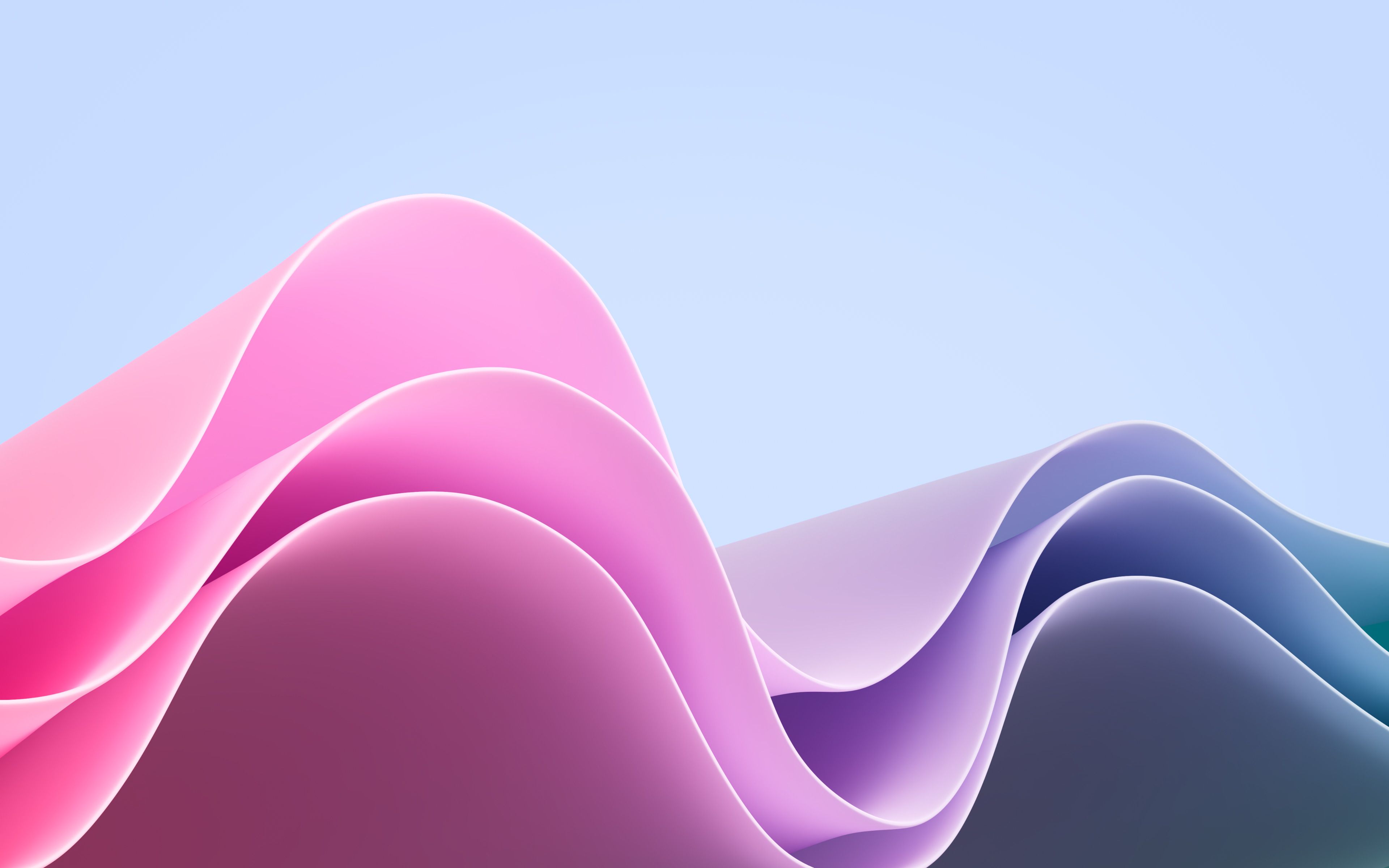 3840x2400 New Windows 11 Color Waves Theme Wallpaper (light & dark versions, 4K original from Microsoft)