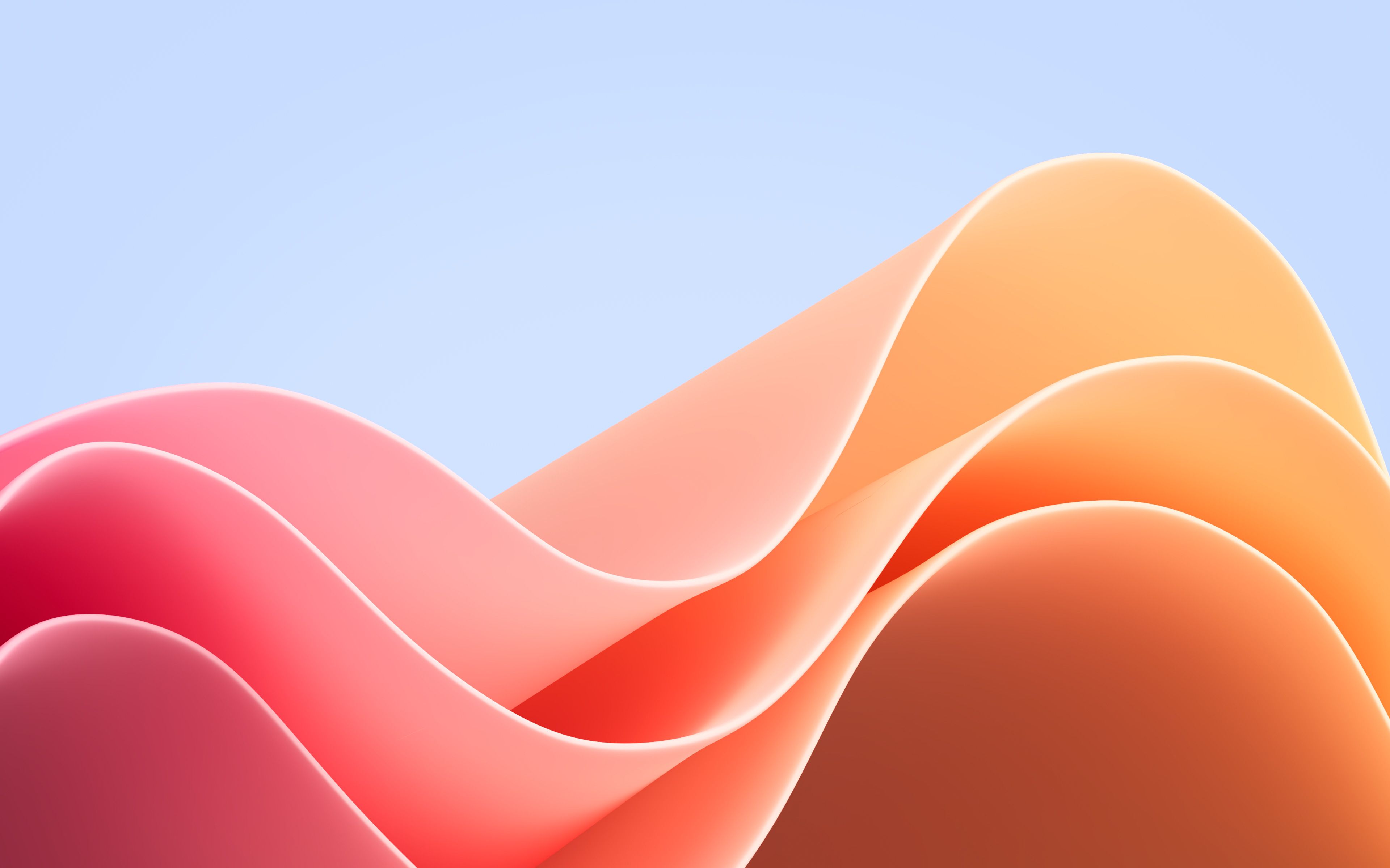 3840x2400 New Windows 11 Color Waves Theme Wallpaper (light & dark versions, 4K original from Microsoft)