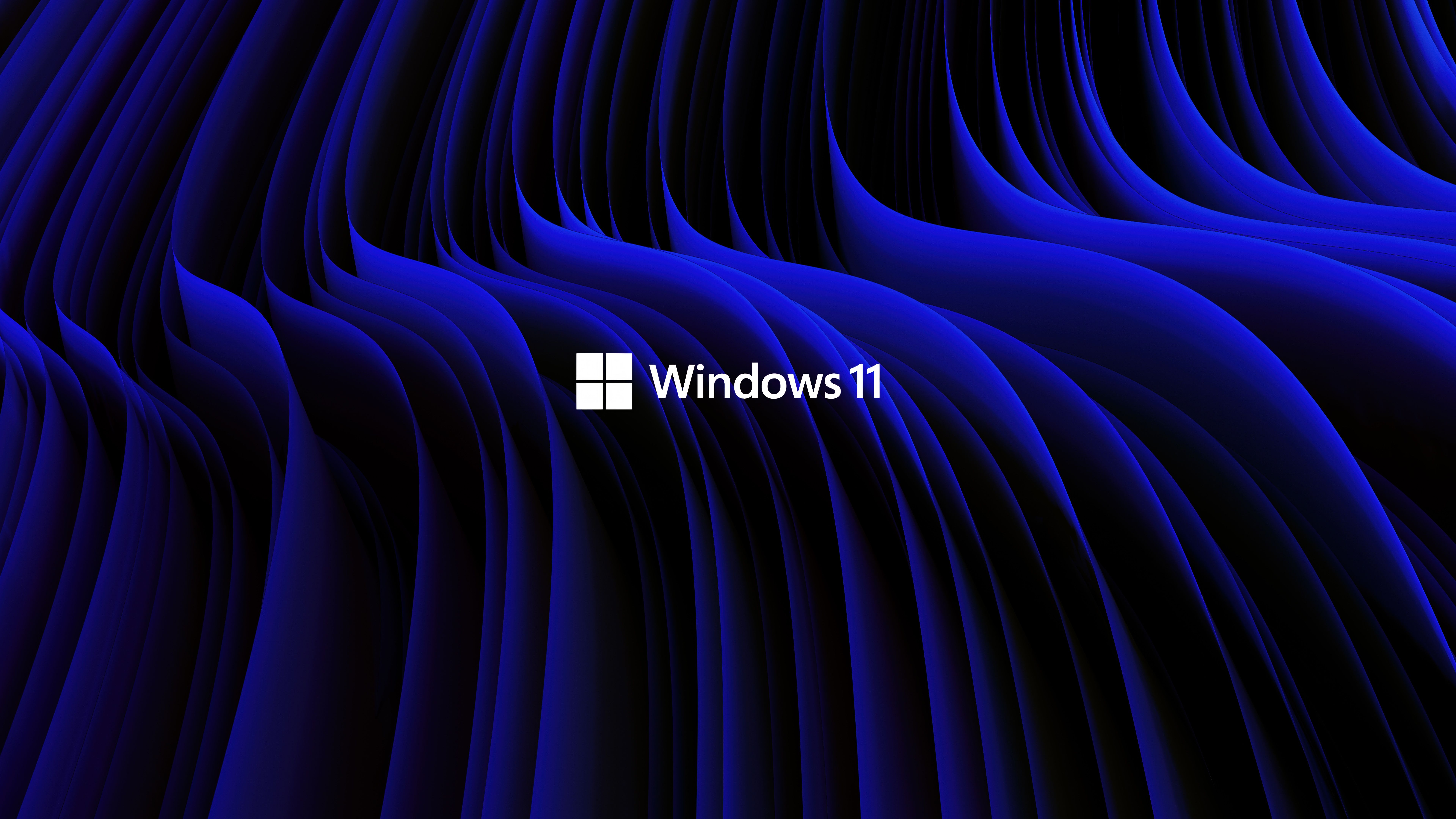 7680x4320 Windows 11 Wallpaper 4K, Blue waves, Dark blue