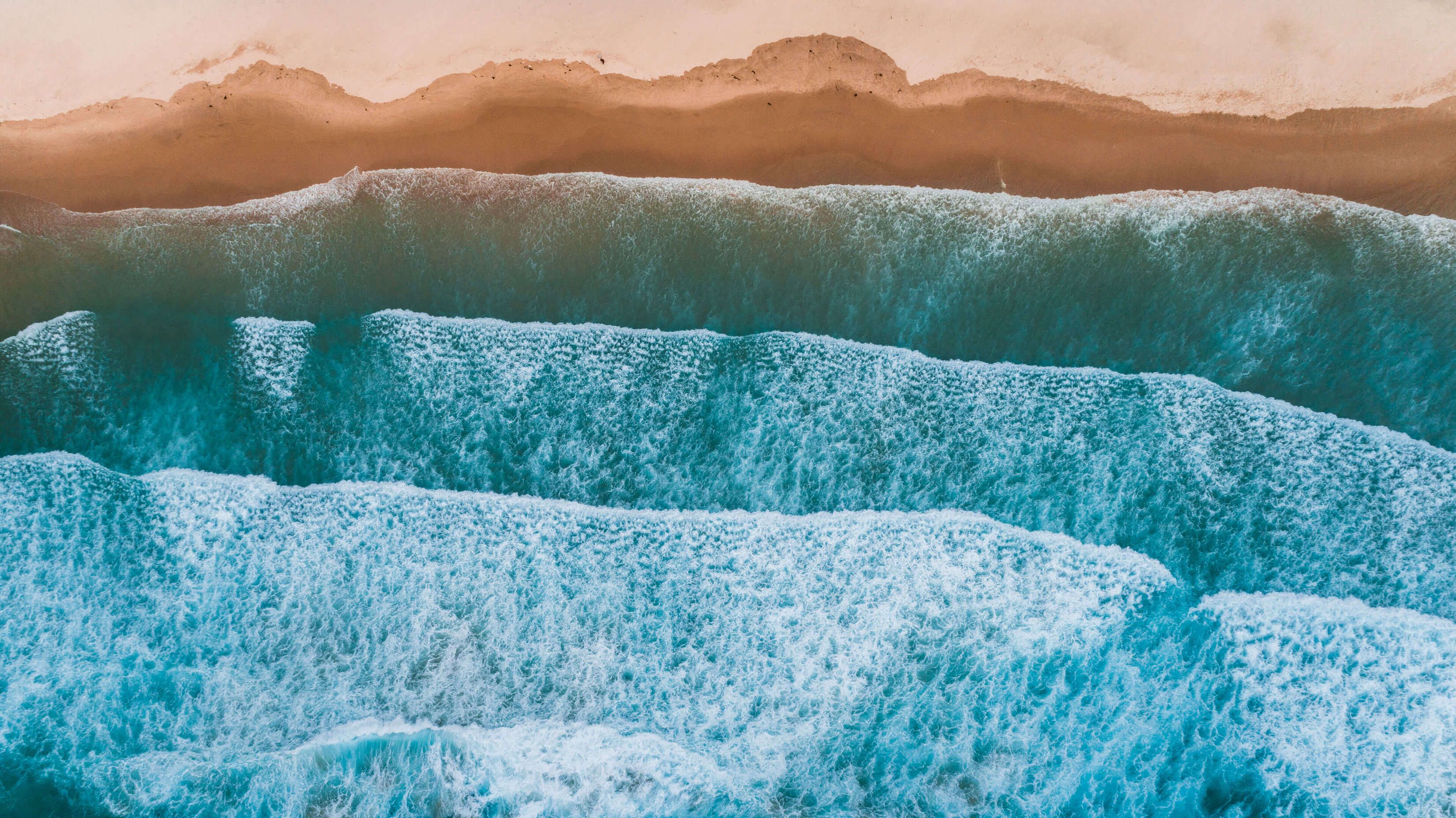 3300x1856 Microsoft Windows 11 Stock Default Aerial Beach Crashing Waves On Shore