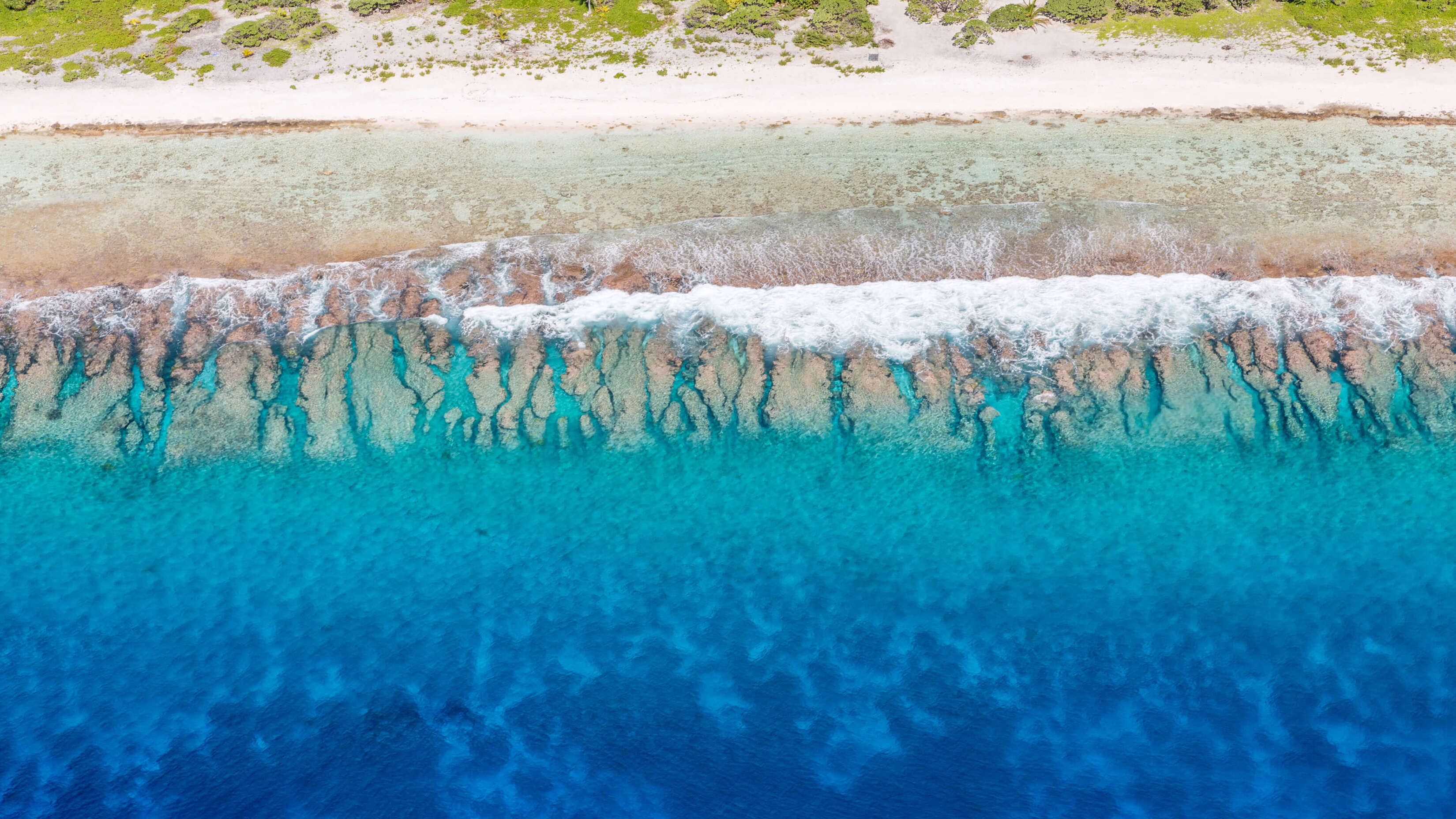 3300x1856 Microsoft Windows 11 Stock Default Aerial Beach Blue Crashing Waves