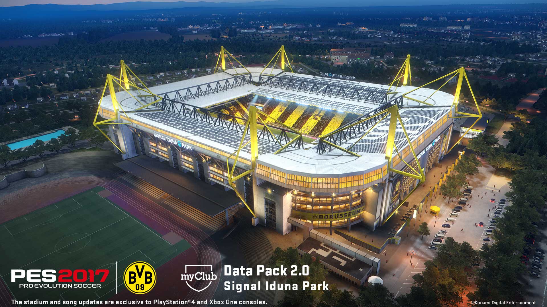 1920x1080 Wallpaper stadium, stadium, Borussia Dortmund, The Signal Iduna Park, Signal Iduna Park, Pro Evolution Soccer PES 2017 for mobile and desktop, section игры, resolution 1920x1080
