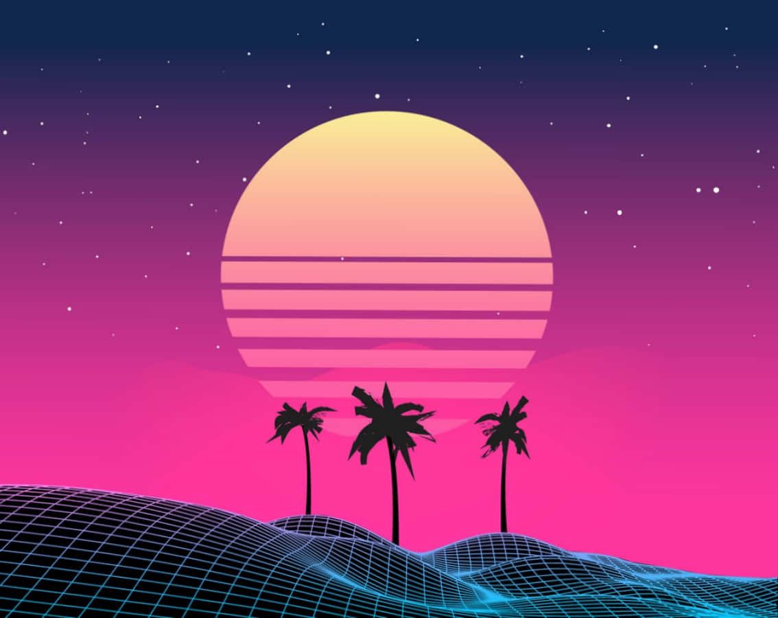 1134x900 80s Vaporwave Wallpaper