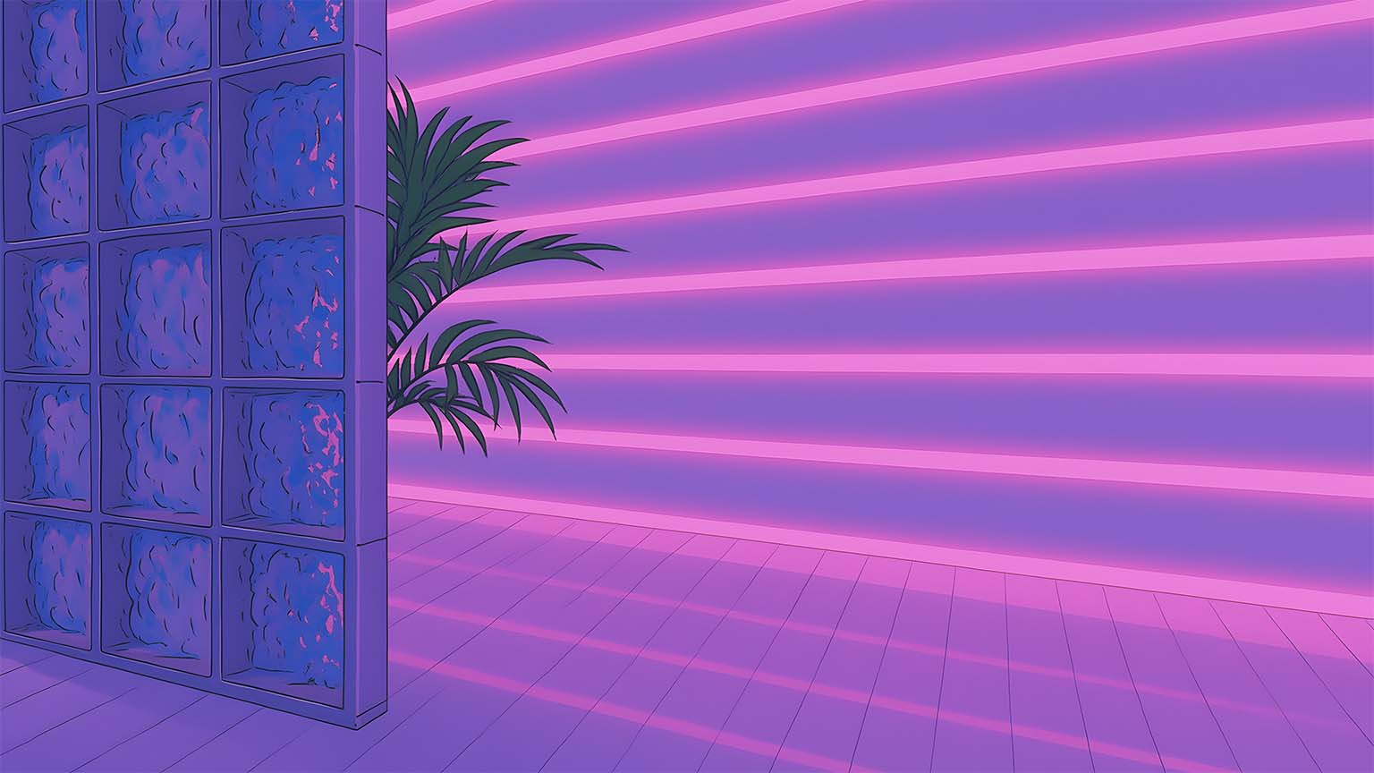 1536x864 Vaporwave Neon Room Aesthetic Desktop Wallpaper