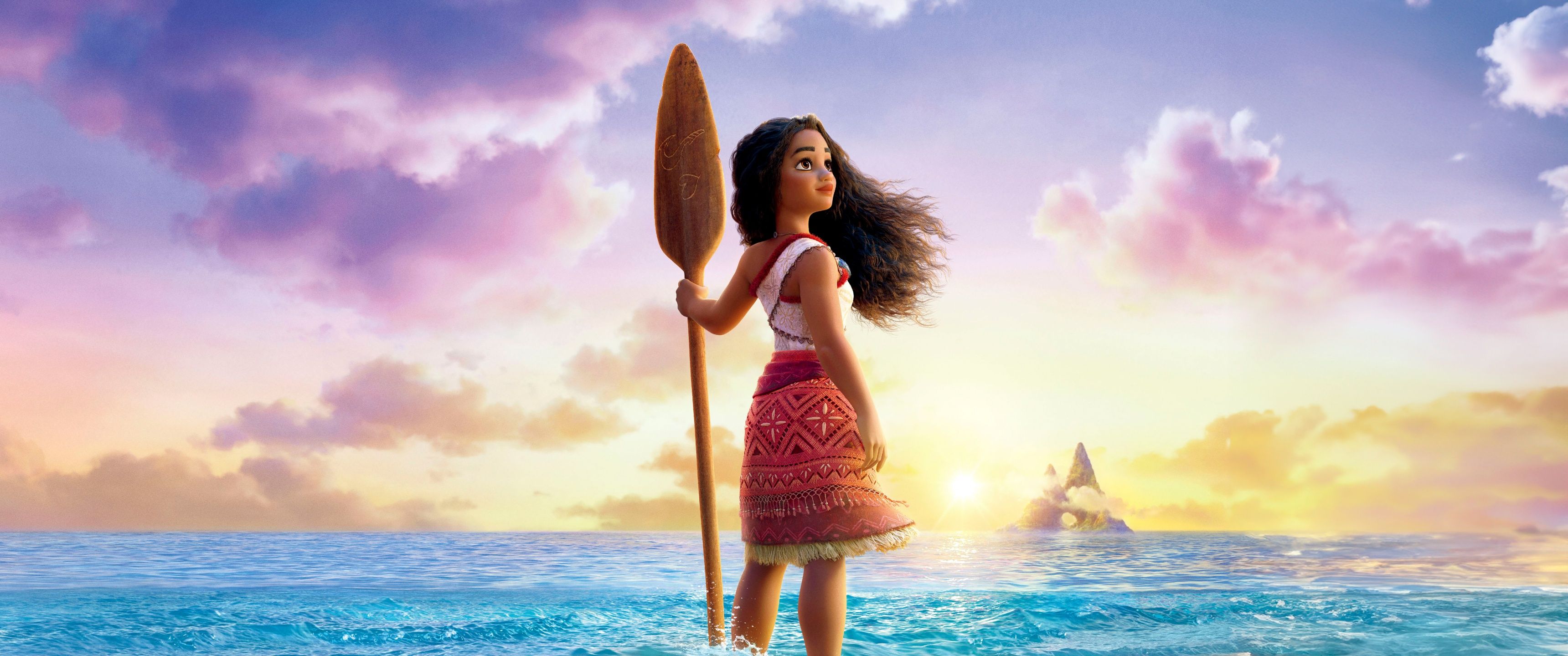 3440x1440 Moana 2 Wallpaper 4K, Fan Art, Animation movies