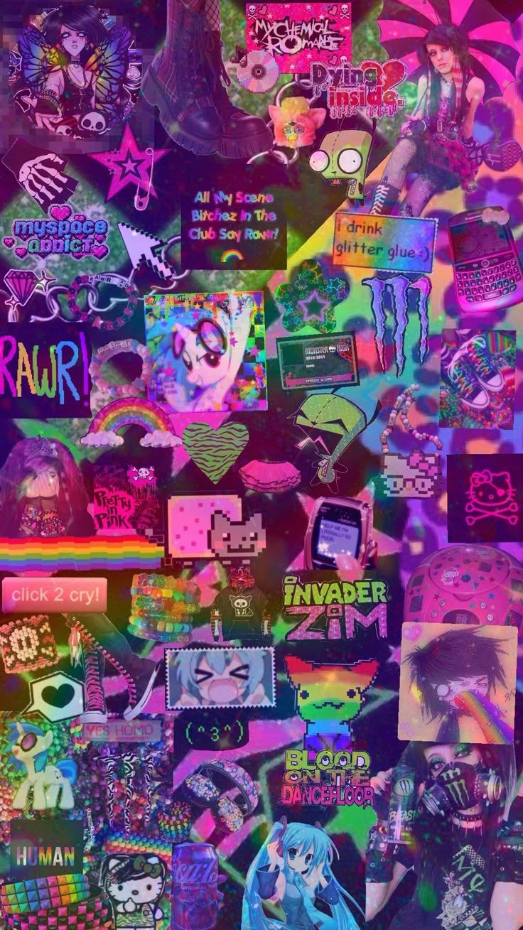 736x1309 Check out PinsPatchesAndStickers's Shuffles. Scenecore aesthetic outfit, Scenecore aesthetic wallpaper, Rainbow scene wallpaper