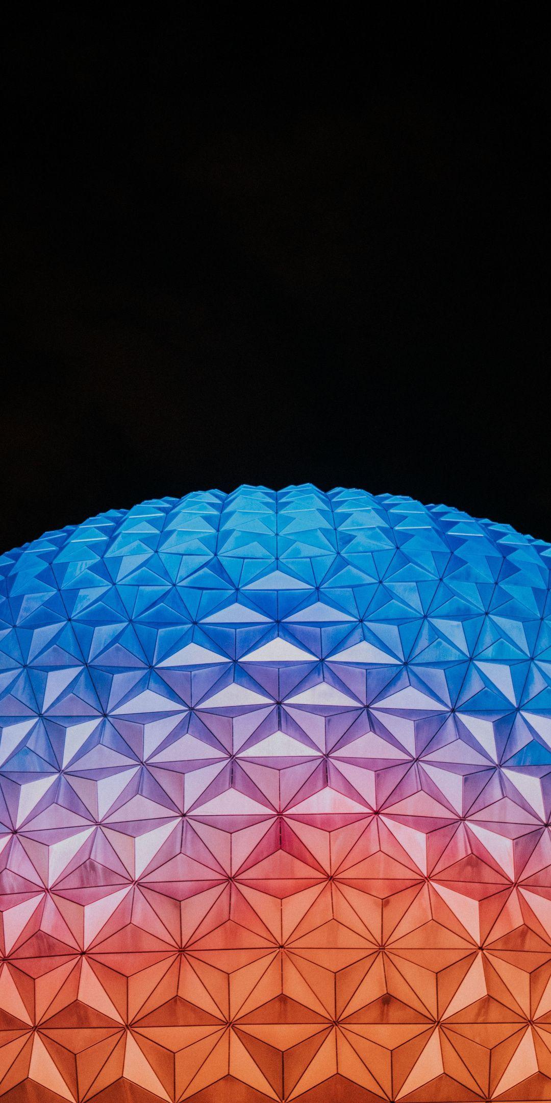 1080x2160 Disney World Epcot, building, dome, architecture Wallpaper