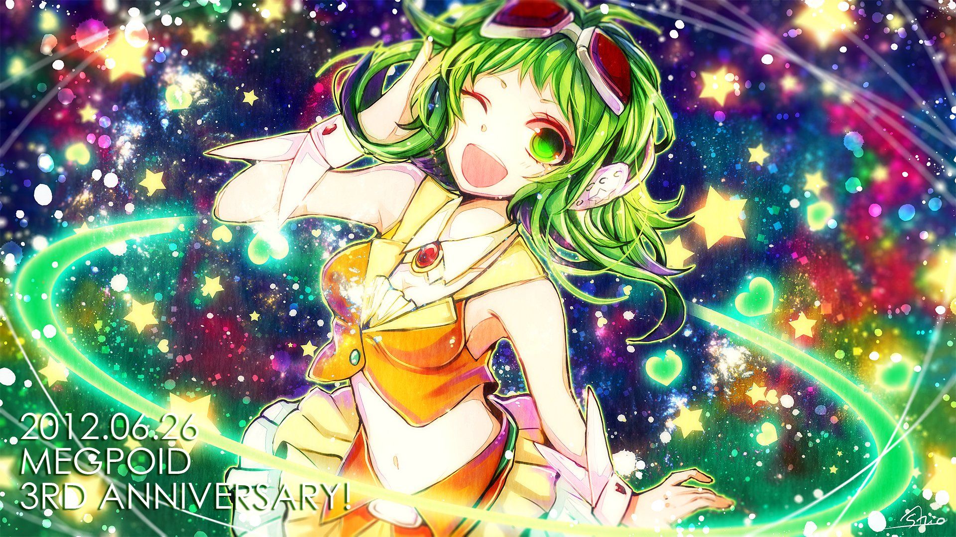 1920x1080 GUMI Vocaloid Anime Magic HD Wallpaper Celebration