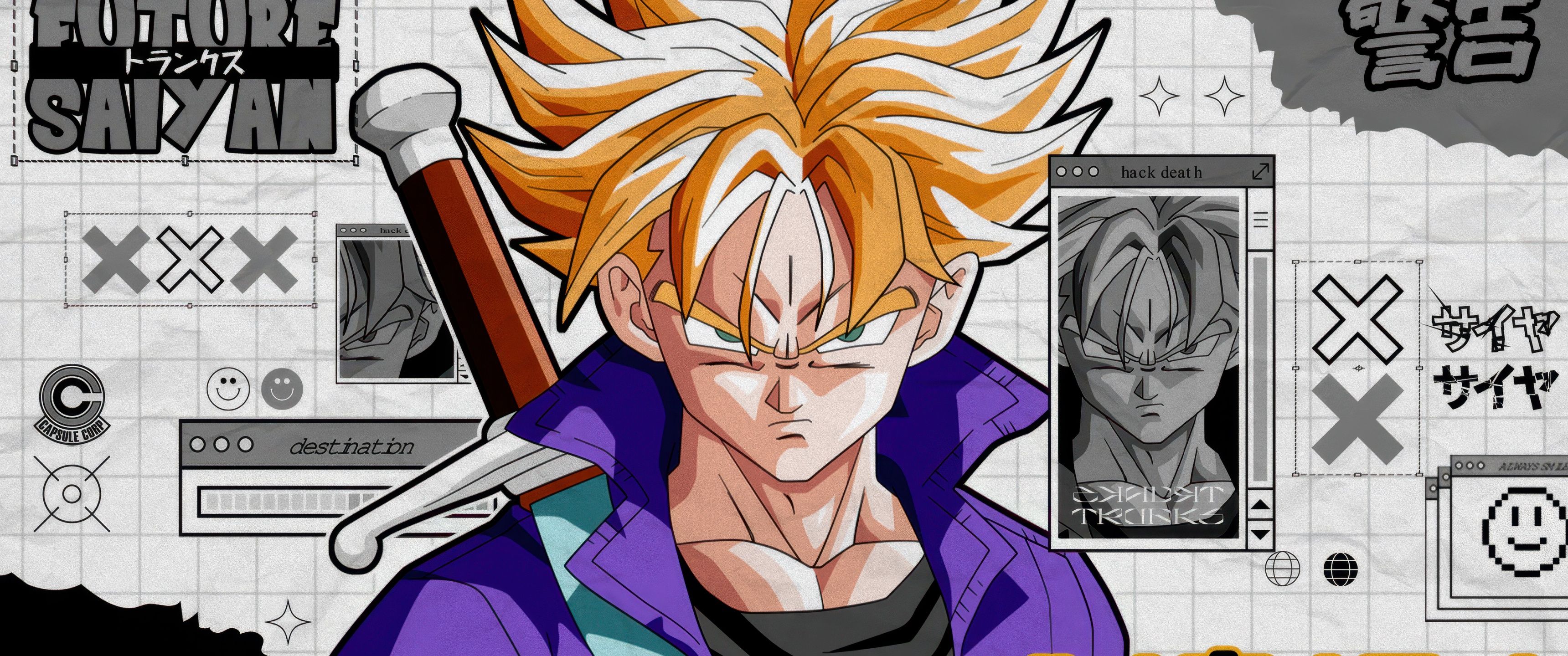 3440x1440 Trunks Wallpaper 4K, Future Saiyan, Dragon Ball Super