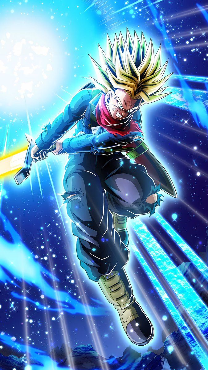 675x1200 New Carnival LR [Hope At The End Of A Deadly Showdown] Super Saiyan Trunks ( Future) 4K PC Wallpaper, 4K Phone Wallpaper, & HD Profile Picture! (From LINE, Logo Text Removed) #DokkanBattle