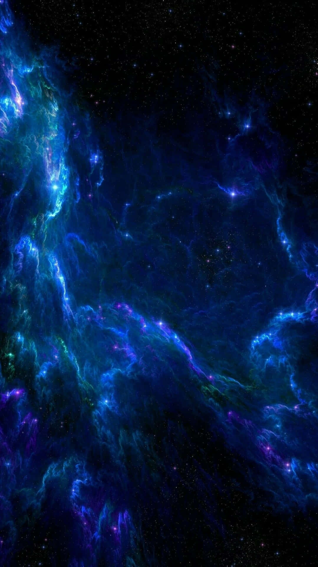 1079x1920 Download Midnight Blue Cosmic Nebula Aesthetic Wallpaper