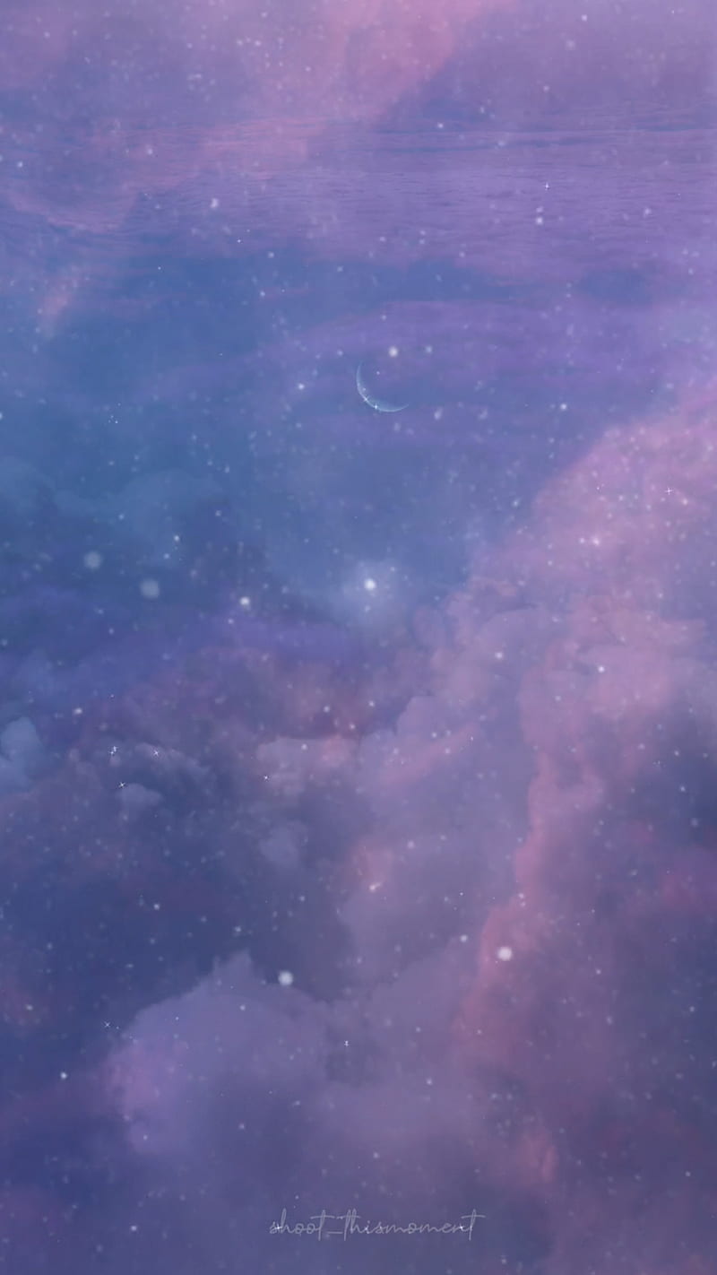 800x1422 Galaxy explosion, aesthetics, clouds, cloudscape, cosmic, crescent, crescent moon, HD phone wallpaper
