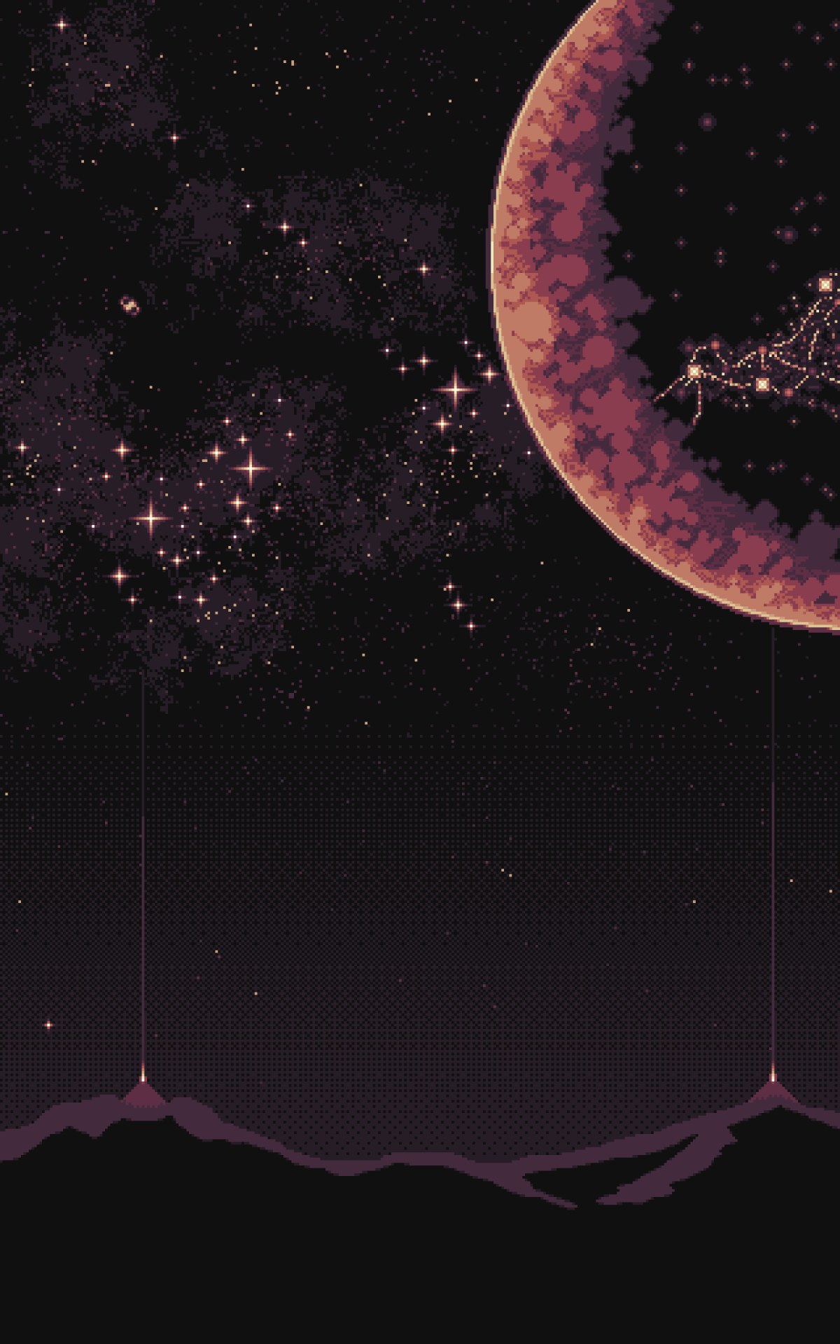 1200x1920 Stellar Pixel Dream: Artistic Cosmos Phone Wallpaper