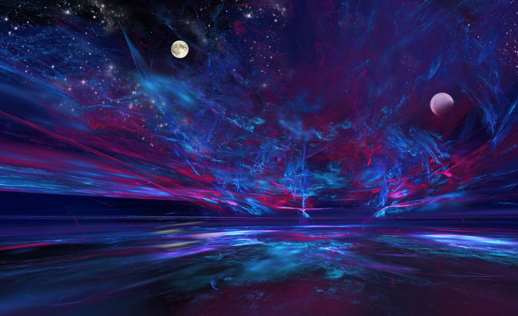 1770x1080 Cosmic Purple Dreams: Abstract HD Nightscape Wallpaper
