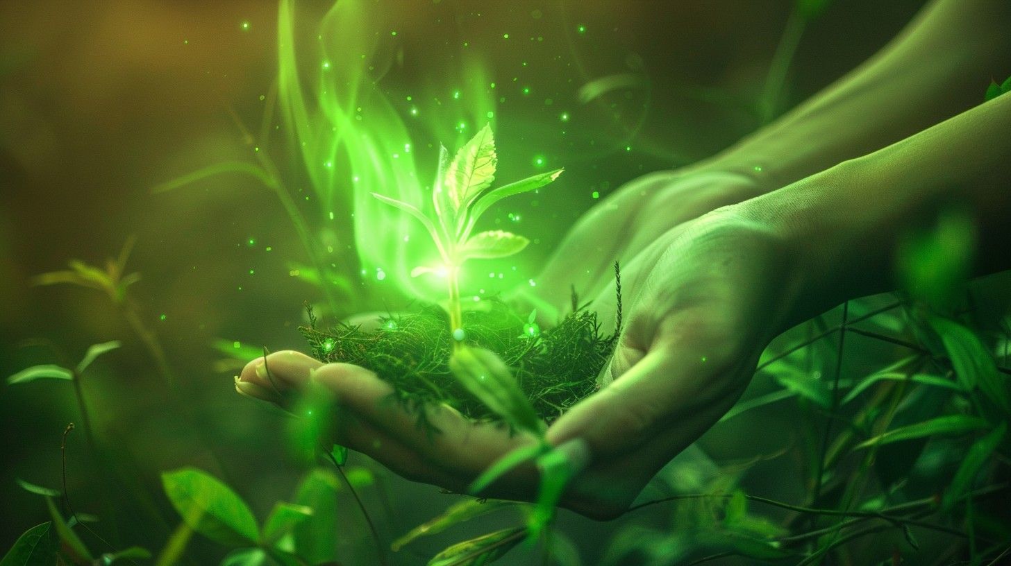 1456x816 Free Mystical Green Growth Image, Green, Growth