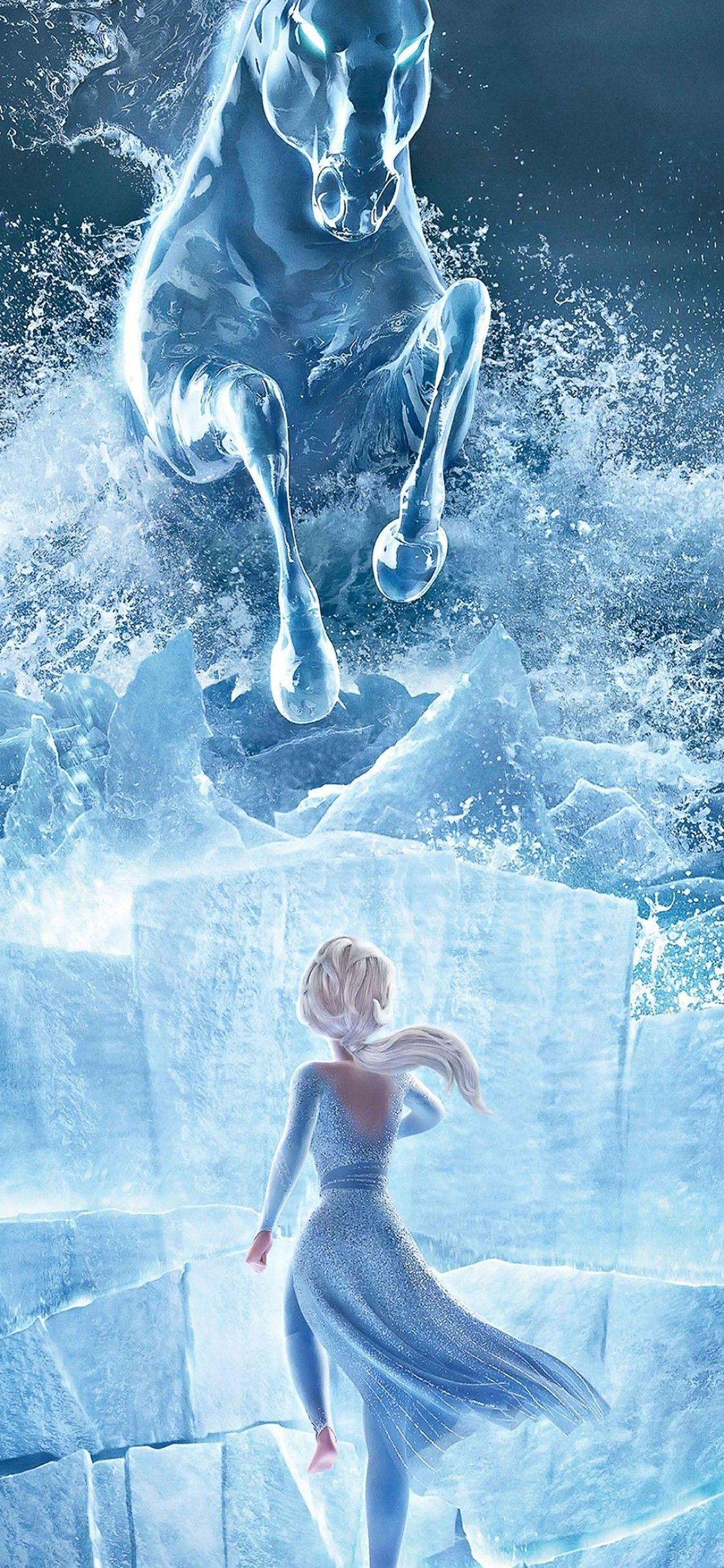 1125x2436 Download 1125x2436 Frozen Elsa, Glaciers, Horse, Animation