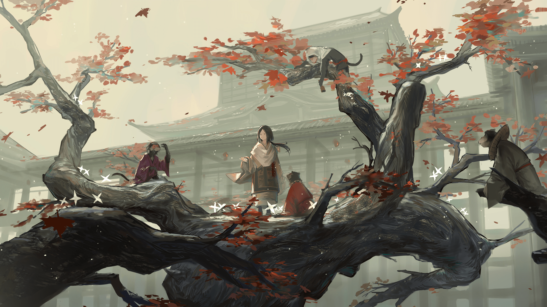 1920x1080 Medieval Japan Tree [1920x1080]