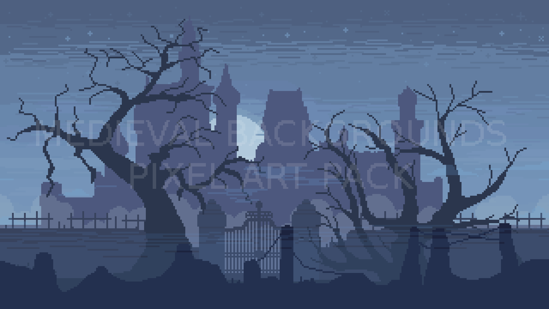 1920x1080 2D Pixel Art Medieval Background Pack