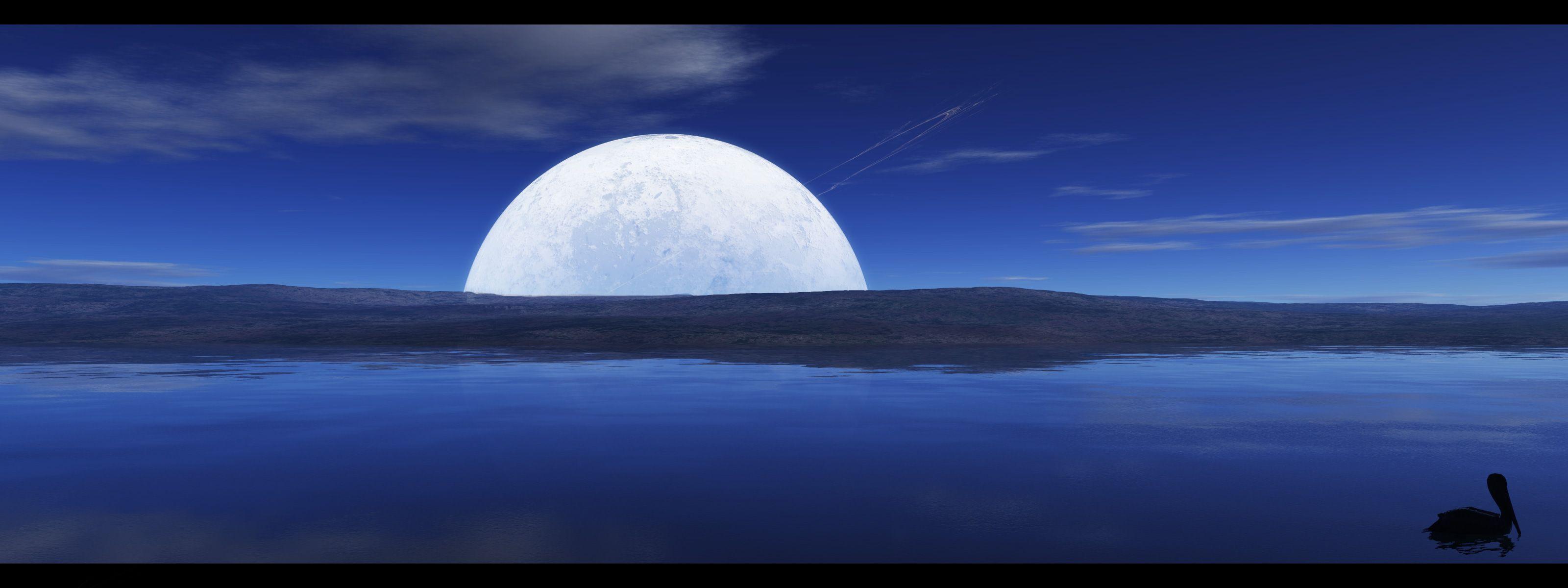 3200x1200 Big Blue Wallpaper. Blue Wallpaper, Cute