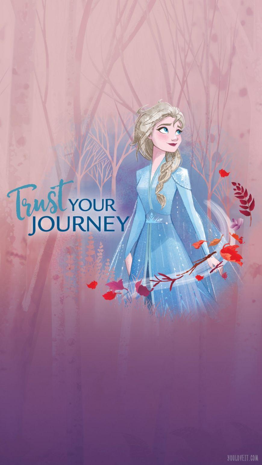 870x1546 Big Frozen 2 phone wallpaper with Elsa
