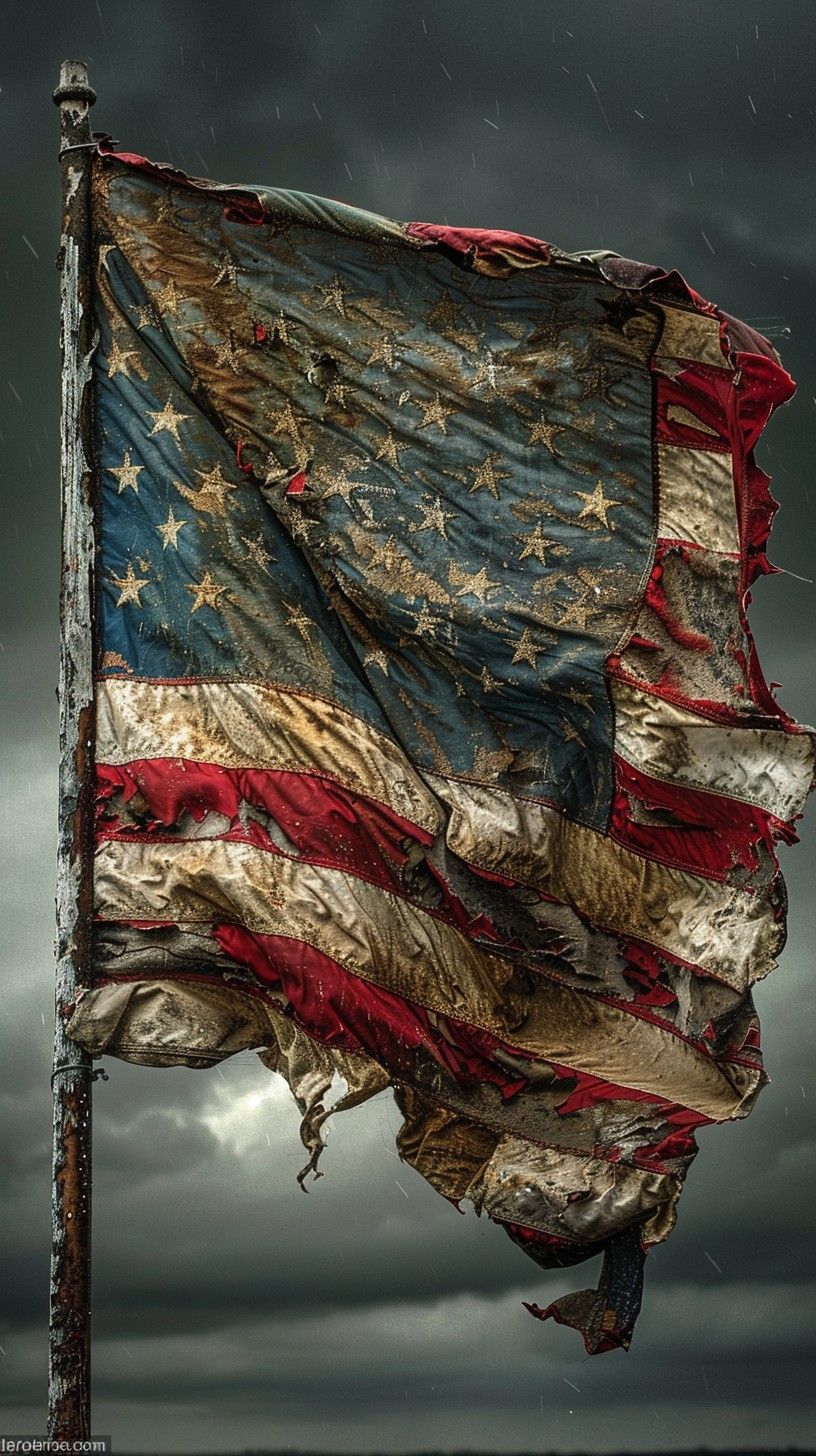 816x1456 Free Tattered American Flag Image, Tattered, American