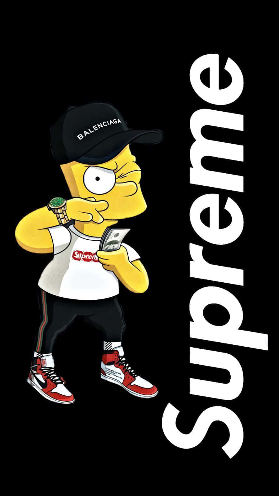 900x1600 Download Black Supreme Bart Simpson Wallpaper